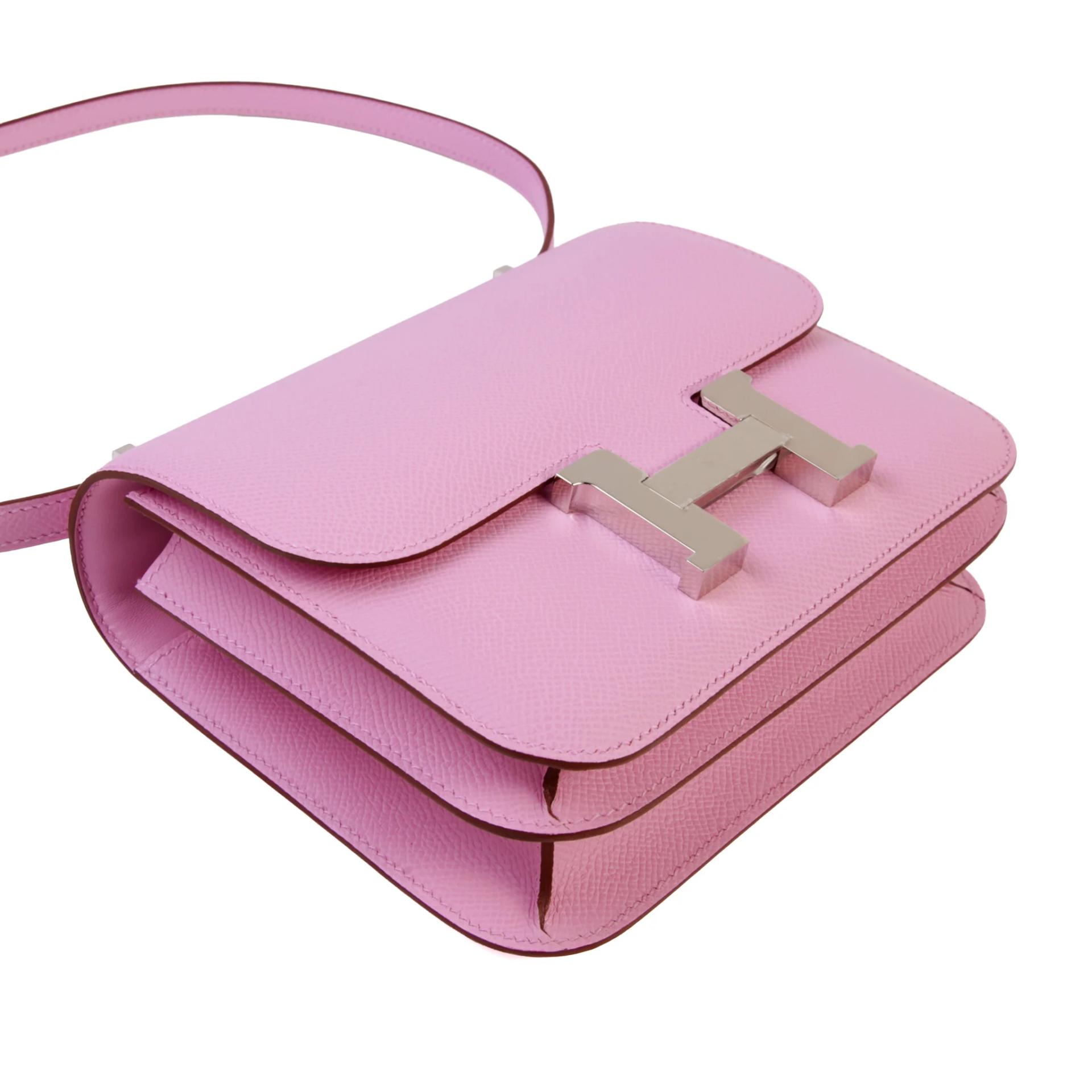 Brand New ( Rank N ) HERMÈS Constance Mini Mauve Sylvestre (X9) Epsom Palladium hardware K (2025) - 4