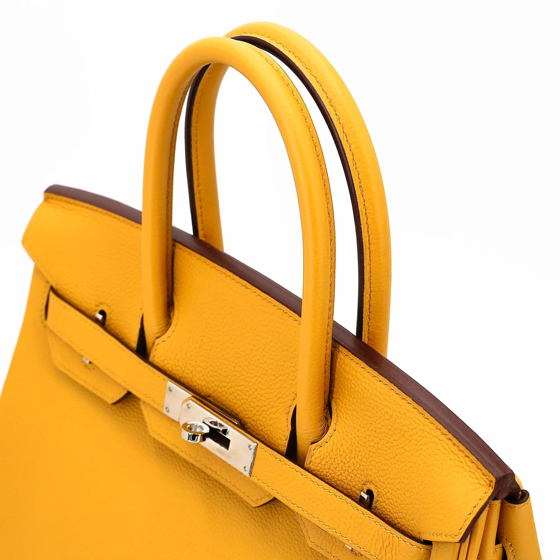Very Good ( Rank A) HERMÈS Birkin 30 Jaune Ambre (9D) Togo Palladium hardware C (2018) - 3