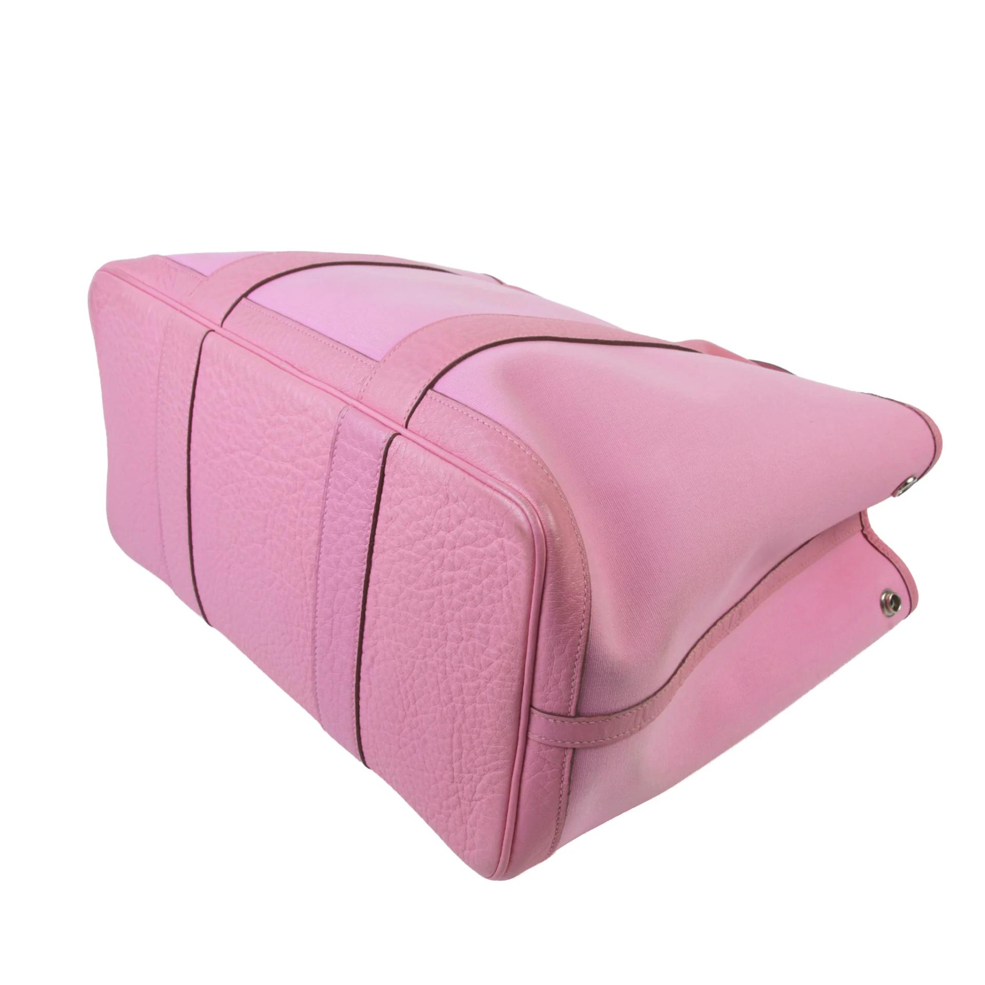 Good ( Rank AB) HERMÈS Garden Party PM Pink Negonda Canvas Palladium hardware Square N (2010) - 5