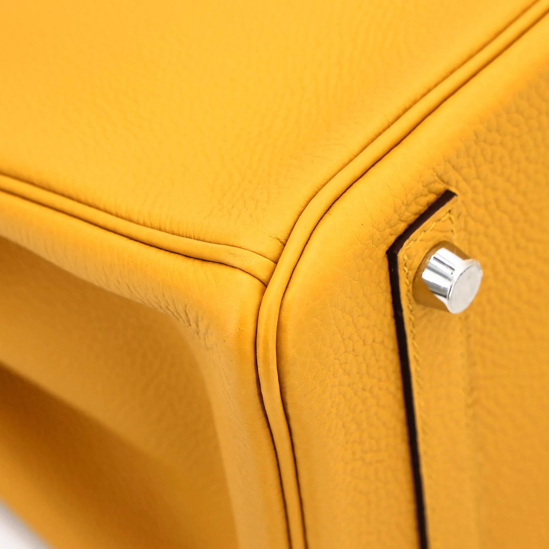 Very Good ( Rank A) HERMÈS Birkin 30 Jaune Ambre (9D) Togo Palladium hardware C (2018) - 11