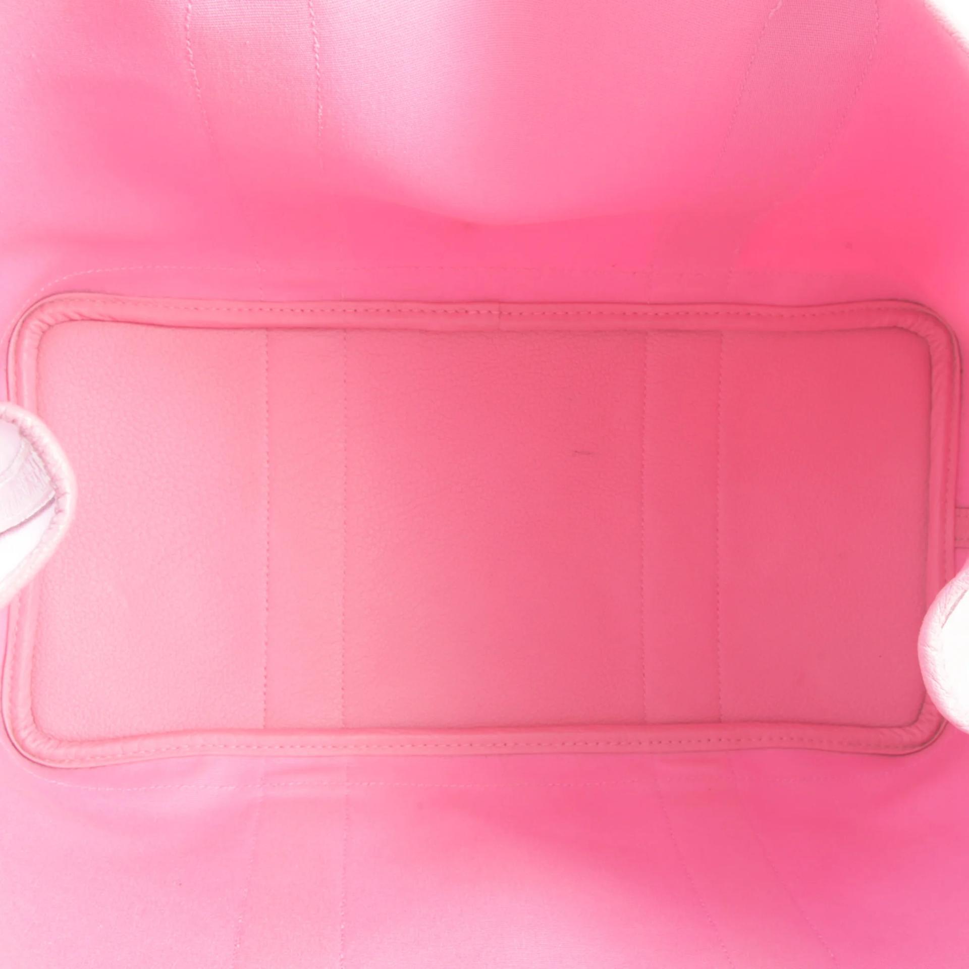 Good ( Rank AB) HERMÈS Garden Party PM Pink Negonda Canvas Palladium hardware Square N (2010) - 10