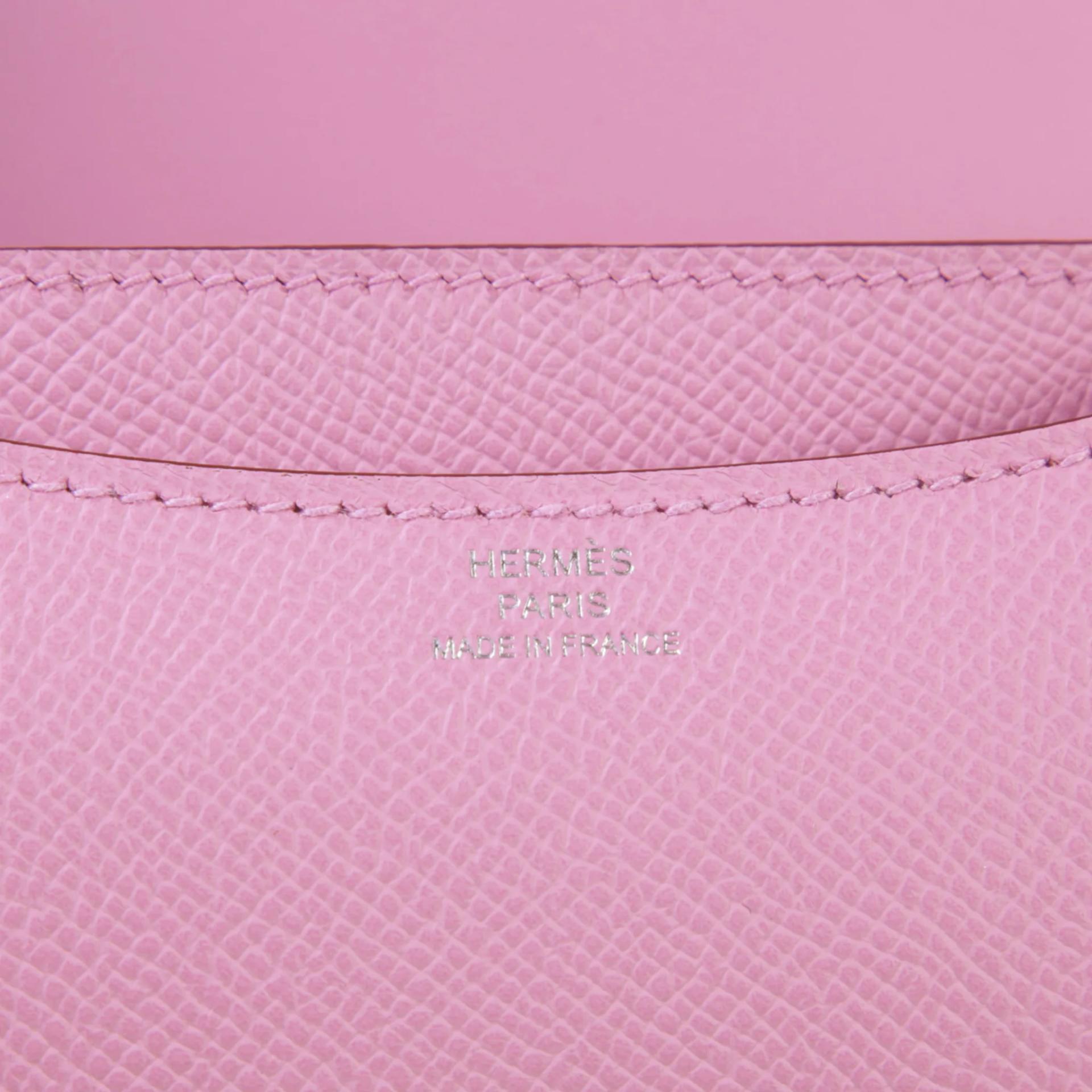 Brand New ( Rank N ) HERMÈS Constance Mini Mauve Sylvestre (X9) Epsom Palladium hardware K (2025) - 10