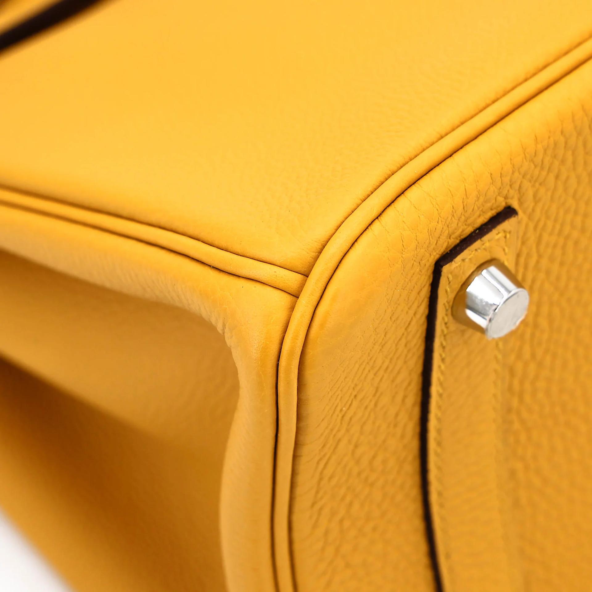 Very Good ( Rank A) HERMÈS Birkin 30 Jaune Ambre (9D) Togo Palladium hardware C (2018) - 9
