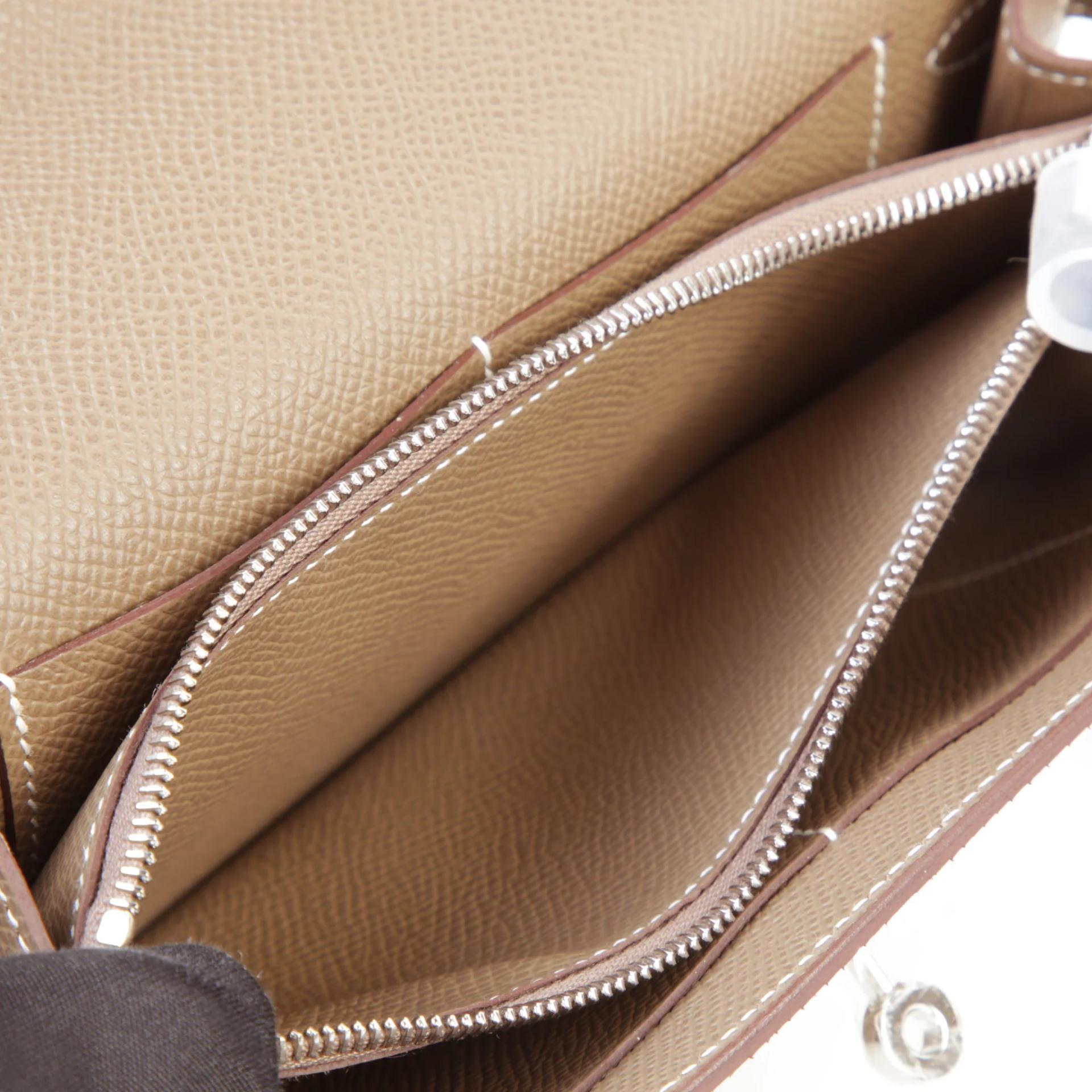 Brand New ( Rank N ) HERMÈS Kelly To Go Wallet Etoupe (18) Epsom Palladium hardware G (2026) - 10