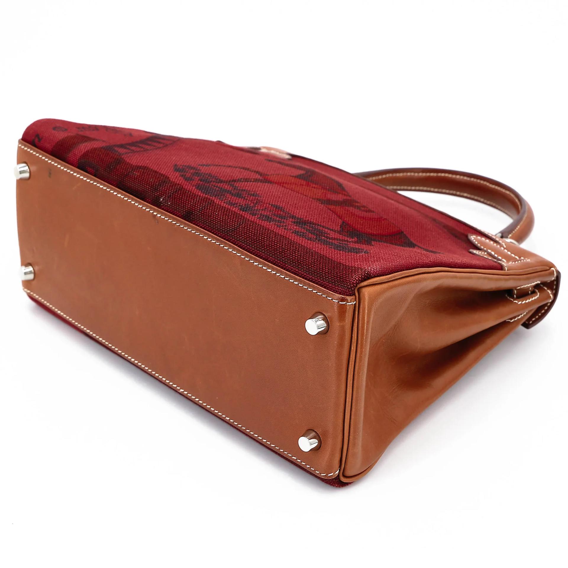 Good ( Rank AB) HERMÈS Limited Edition Kelly 28 Fauve (34) Gold (37) Barenia Palladium hardware Square O (2011) - 6