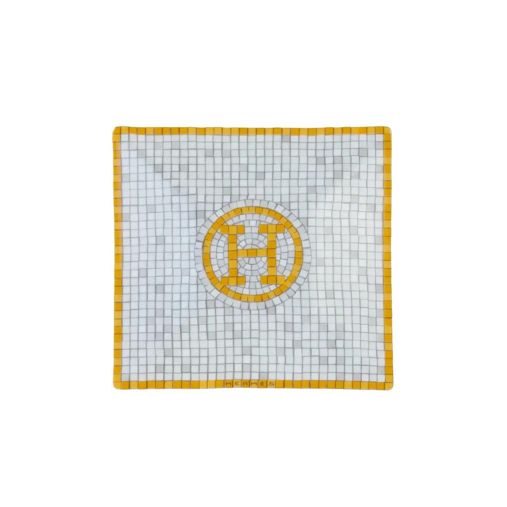 Mosaique au 24 gold square plate n°1 Yellow White