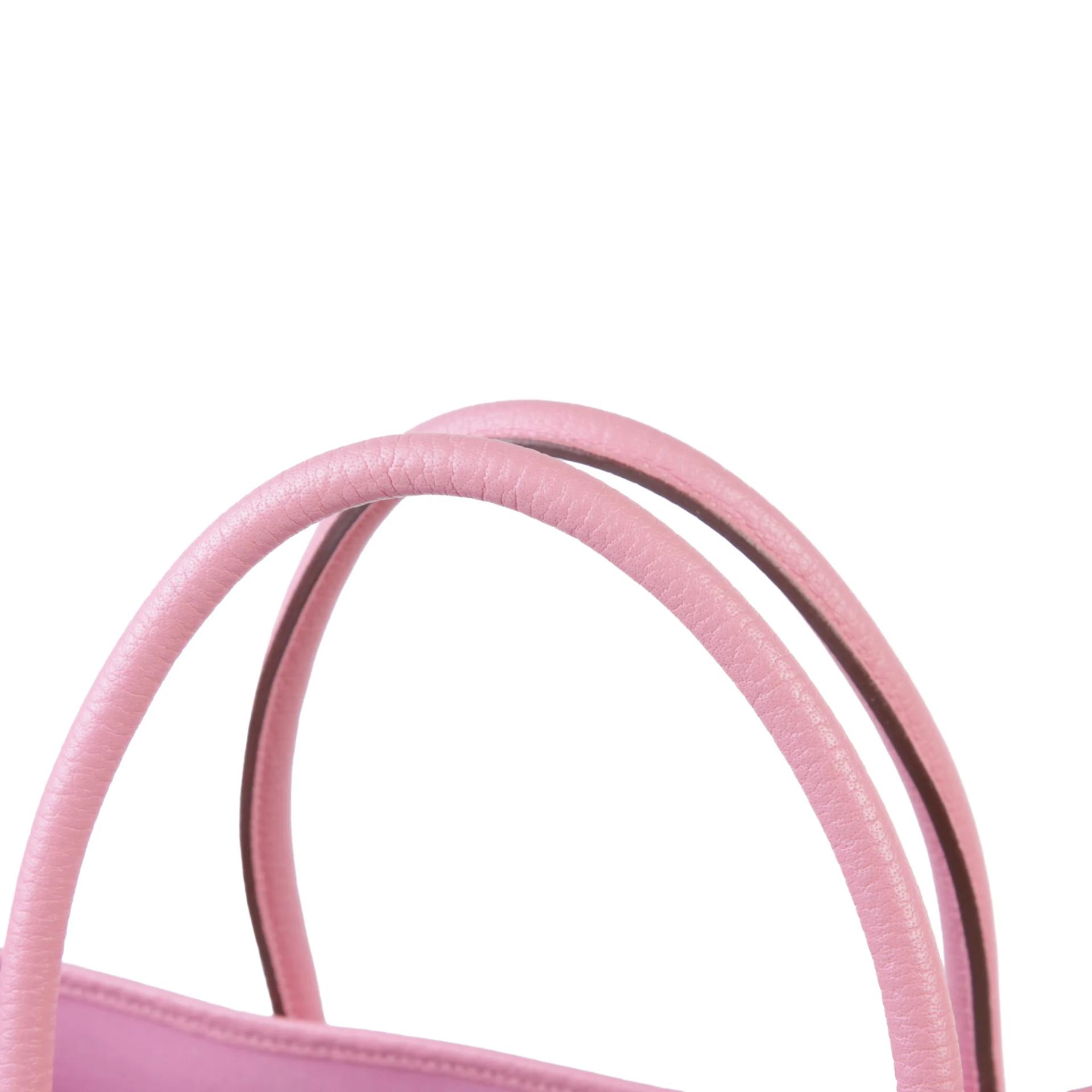 Good ( Rank AB) HERMÈS Garden Party PM Pink Negonda Canvas Palladium hardware Square N (2010) - 3