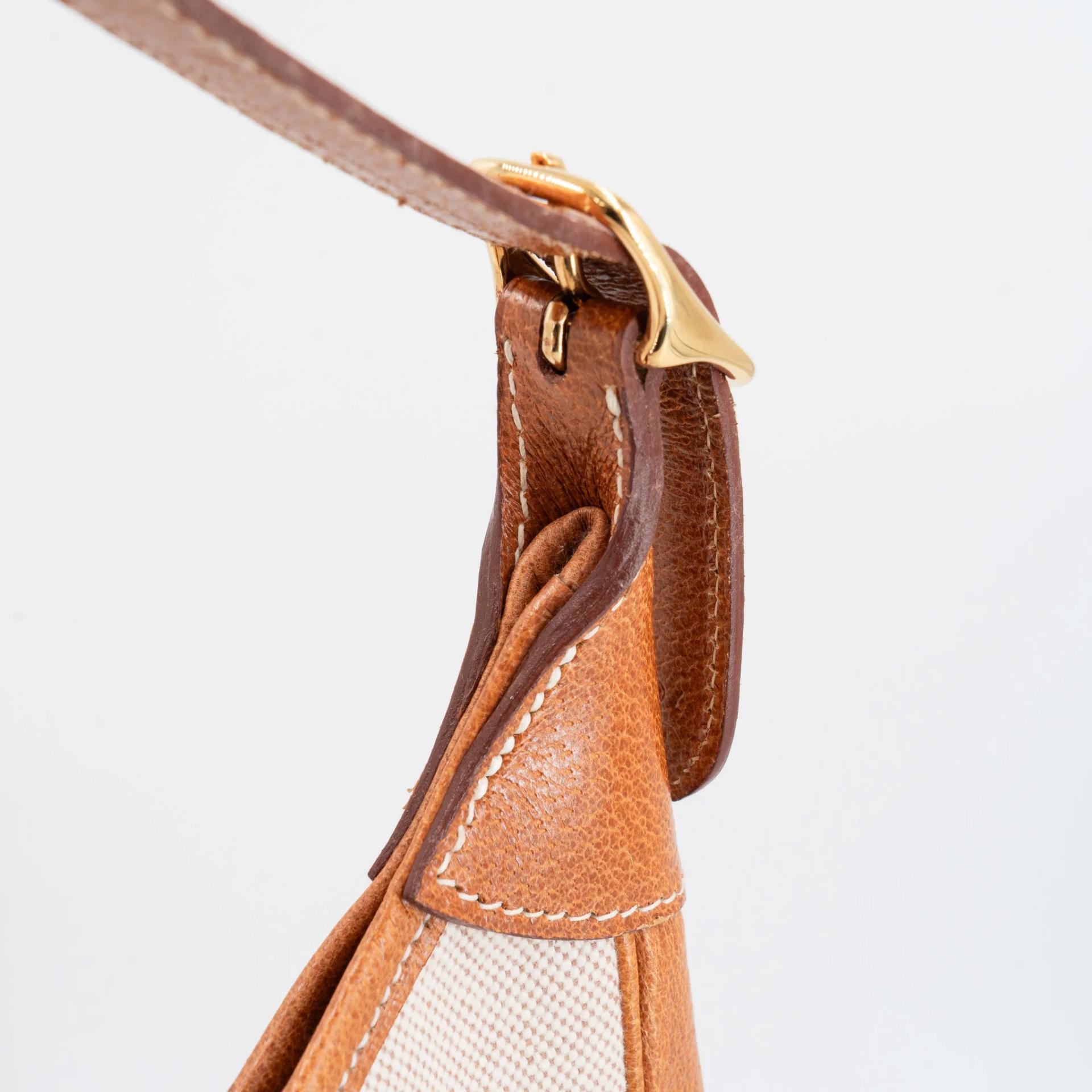 Very Good ( Rank A) HERMÈS Trim 31 Natural (27) Peau Porc Toile Camp canvas Gold hardware Circle Y (1995) - 35