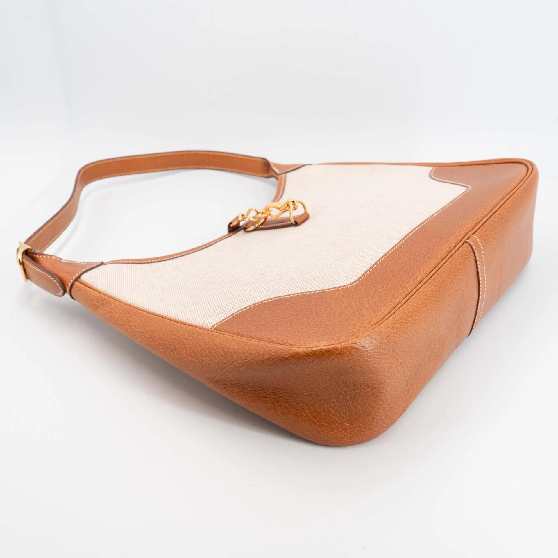 Very Good ( Rank A) HERMÈS Trim 31 Natural (27) Peau Porc Toile Camp canvas Gold hardware Circle Y (1995) - 8