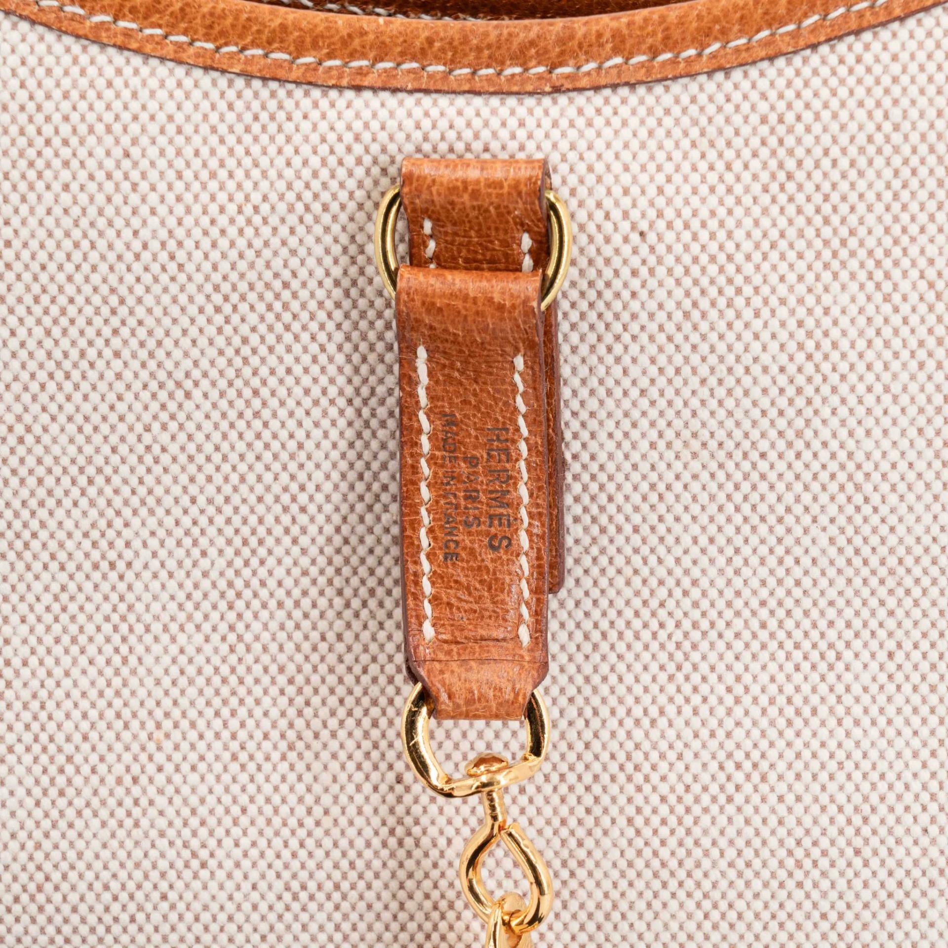 Very Good ( Rank A) HERMÈS Trim 31 Natural (27) Peau Porc Toile Camp canvas Gold hardware Circle Y (1995) - 26