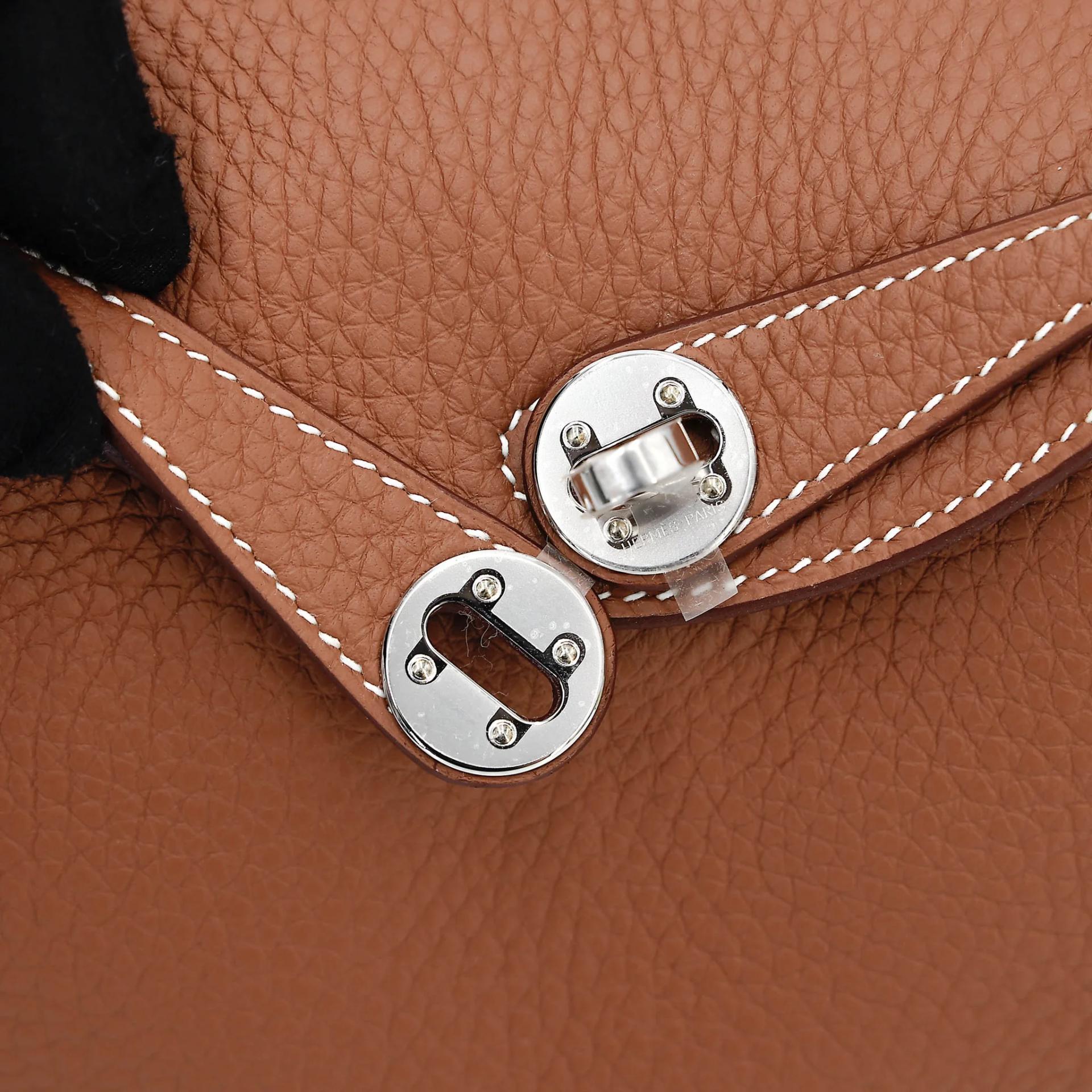 Brand New ( Rank N ) HERMÈS Mini Lindy II Gold (37) Clemence Palladium hardware K (2025) - 10