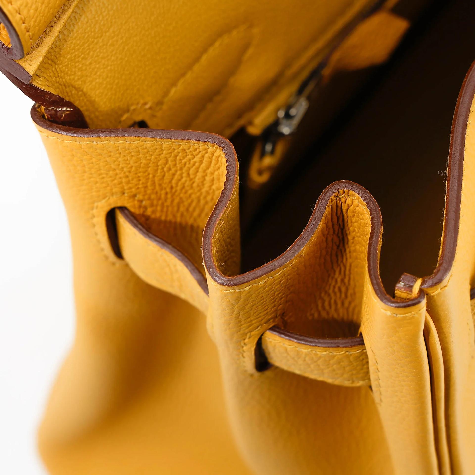 Very Good ( Rank A) HERMÈS Birkin 30 Jaune Ambre (9D) Togo Palladium hardware C (2018) - 21