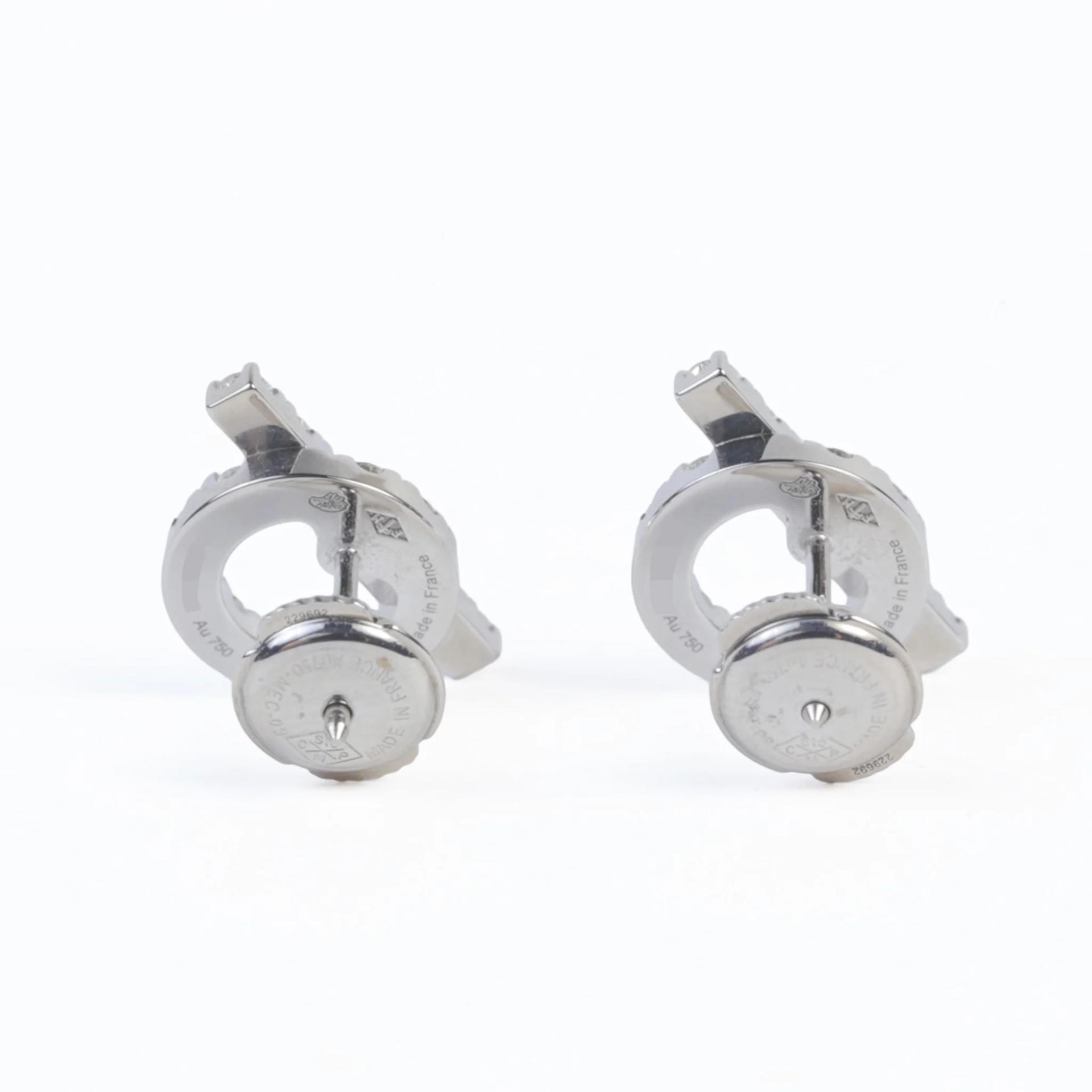 Unused ( Rank NS ) HERMÈS Finesse earrings WG Diamond - 3