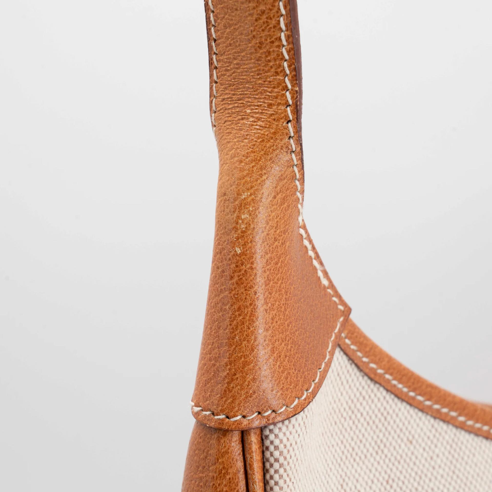 Very Good ( Rank A) HERMÈS Trim 31 Natural (27) Peau Porc Toile Camp canvas Gold hardware Circle Y (1995) - 25