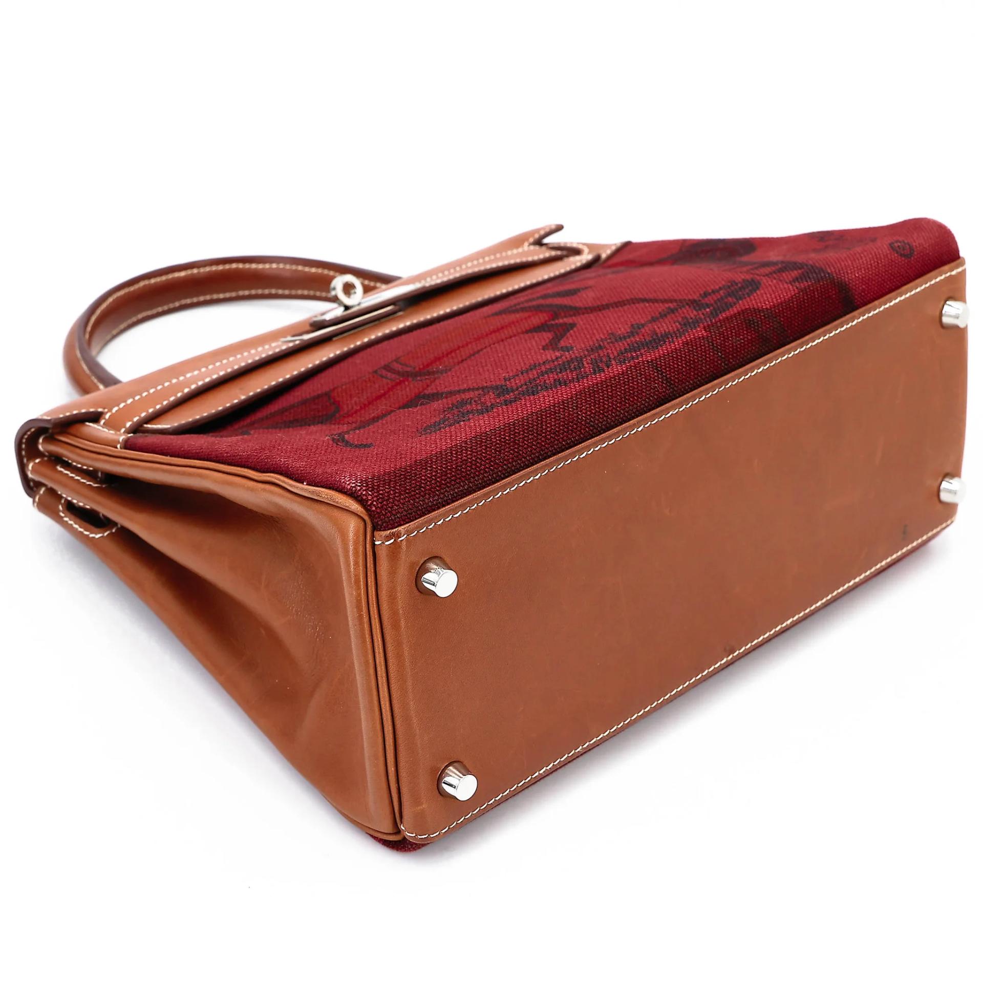 Good ( Rank AB) HERMÈS Limited Edition Kelly 28 Fauve (34) Gold (37) Barenia Palladium hardware Square O (2011) - 5