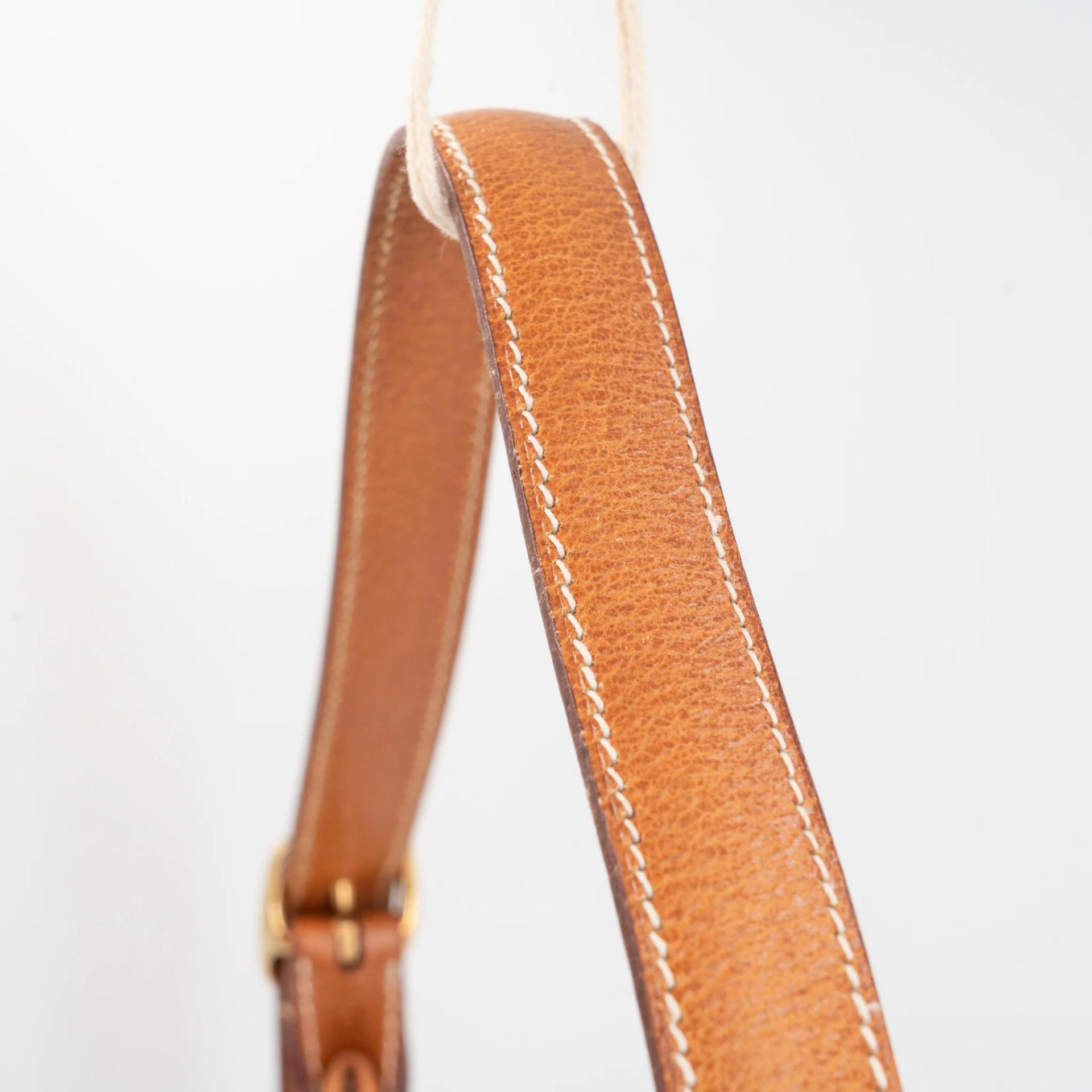 Very Good ( Rank A) HERMÈS Trim 31 Natural (27) Peau Porc Toile Camp canvas Gold hardware Circle Y (1995) - 5