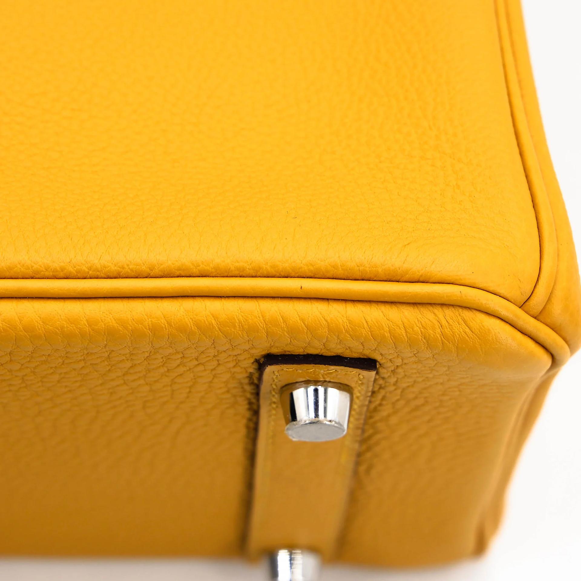 Very Good ( Rank A) HERMÈS Birkin 30 Jaune Ambre (9D) Togo Palladium hardware C (2018) - 13
