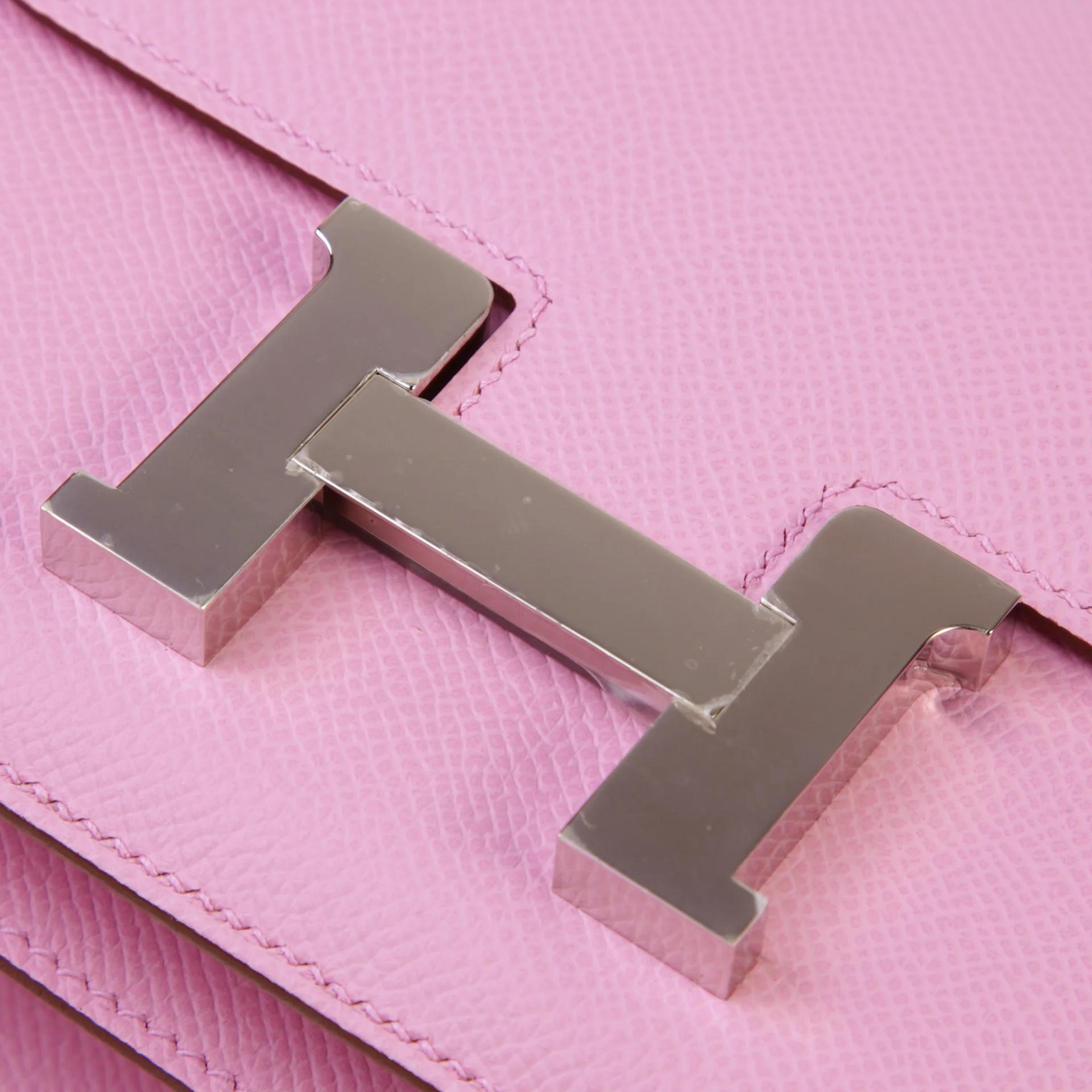 Brand New ( Rank N ) HERMÈS Constance Mini Mauve Sylvestre (X9) Epsom Palladium hardware K (2025) - 8