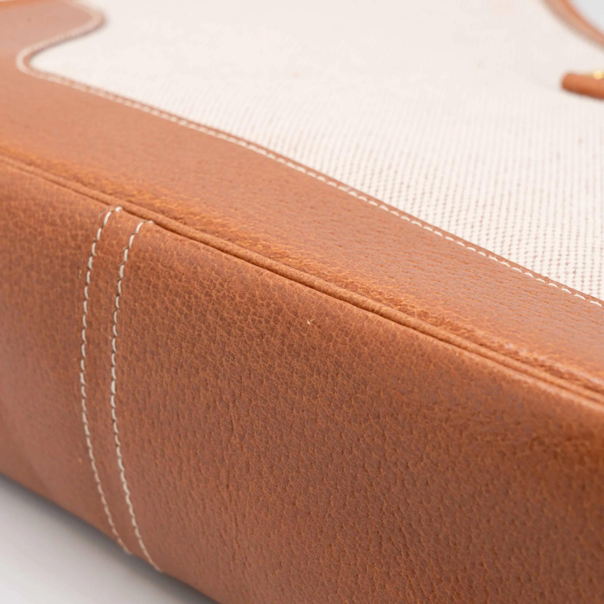 Very Good ( Rank A) HERMÈS Trim 31 Natural (27) Peau Porc Toile Camp canvas Gold hardware Circle Y (1995) - 24