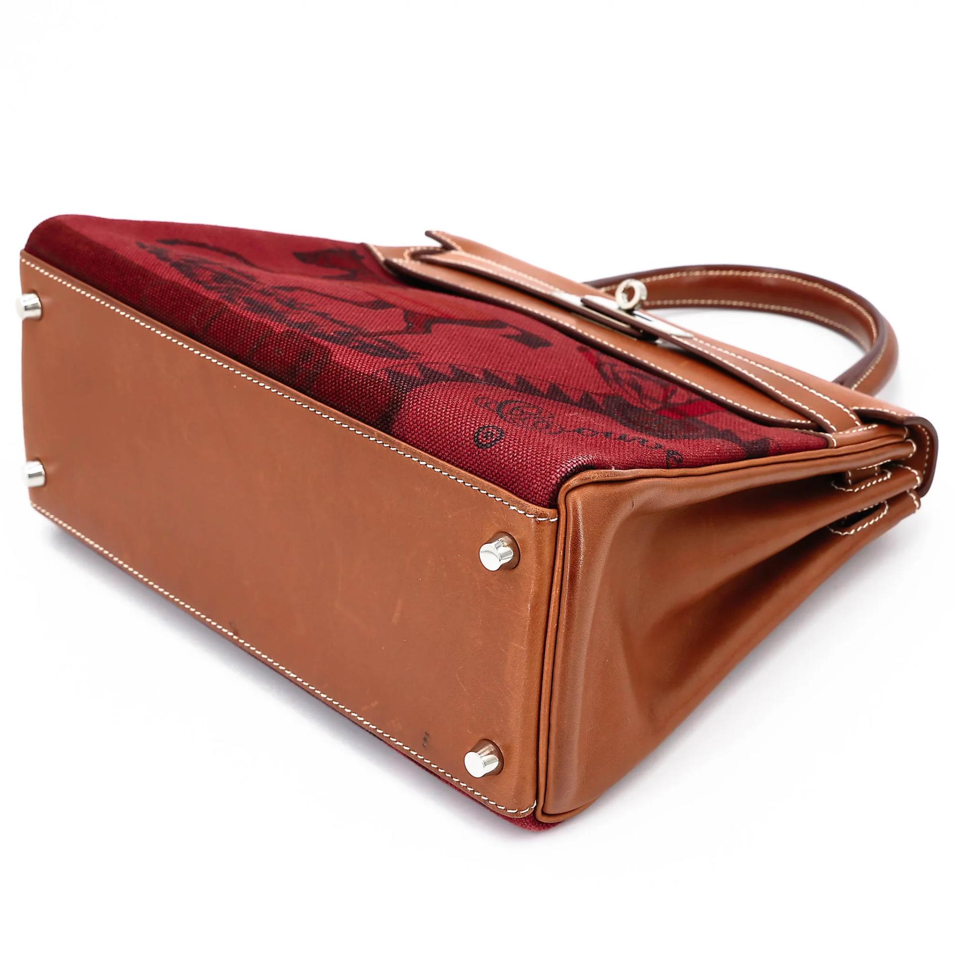 Good ( Rank AB) HERMÈS Limited Edition Kelly 28 Fauve (34) Gold (37) Barenia Palladium hardware Square O (2011) - 4