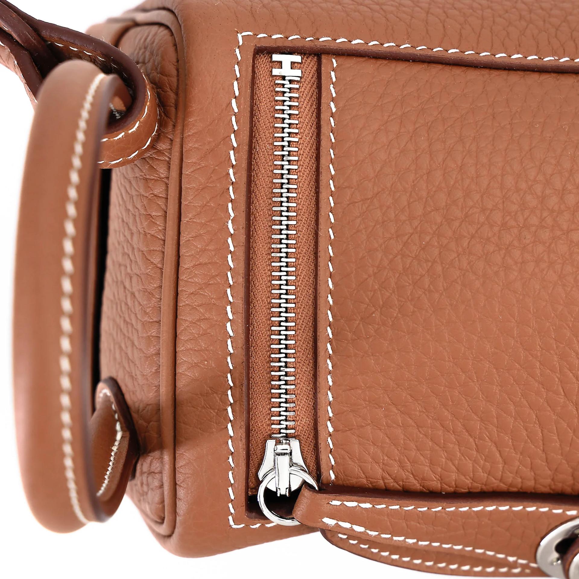 Brand New ( Rank N ) HERMÈS Mini Lindy II Gold (37) Clemence Palladium hardware K (2025) - 9