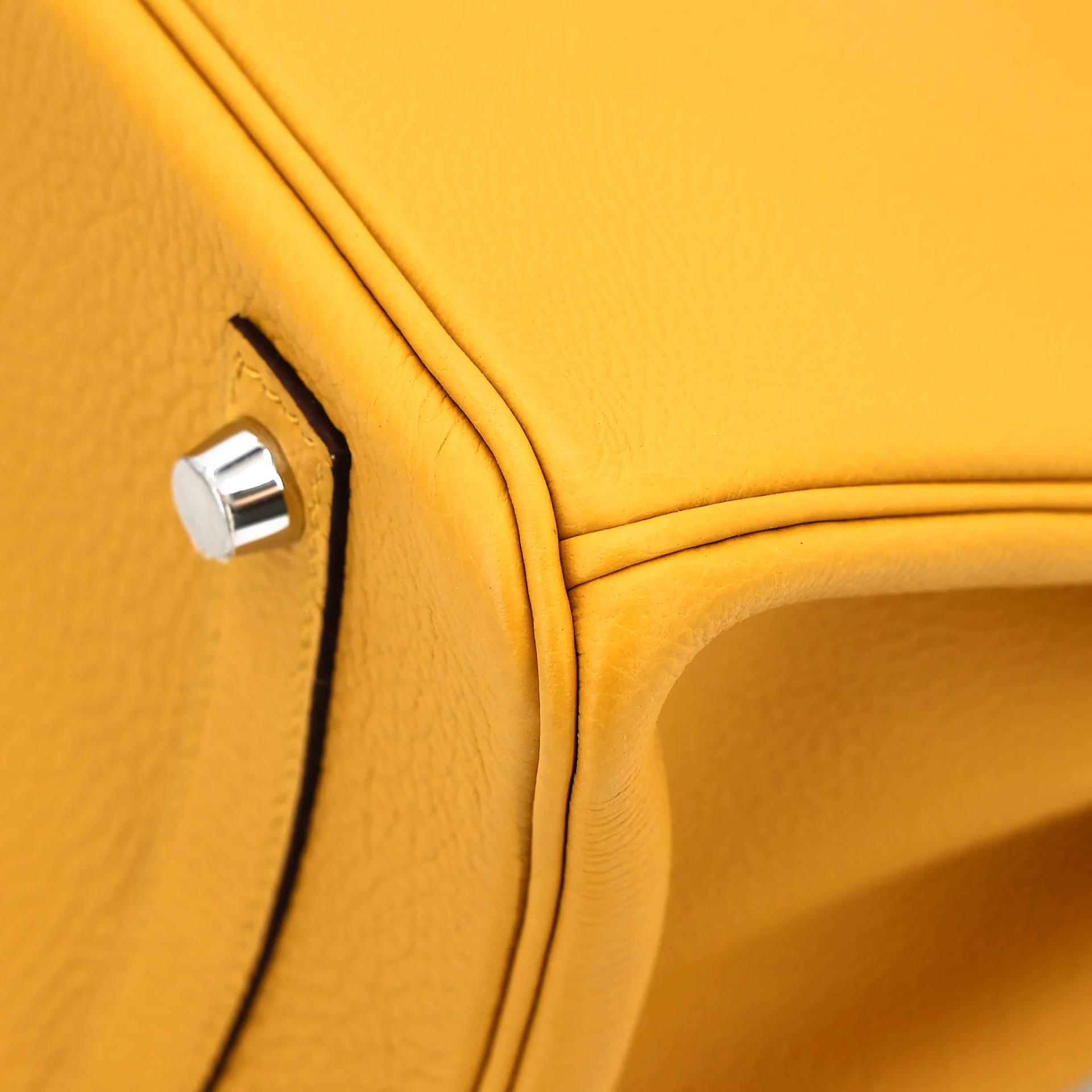 Very Good ( Rank A) HERMÈS Birkin 30 Jaune Ambre (9D) Togo Palladium hardware C (2018) - 10