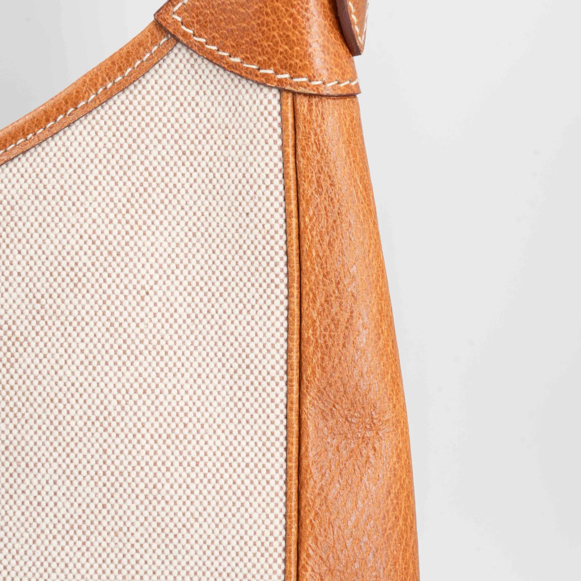 Very Good ( Rank A) HERMÈS Trim 31 Natural (27) Peau Porc Toile Camp canvas Gold hardware Circle Y (1995) - 30