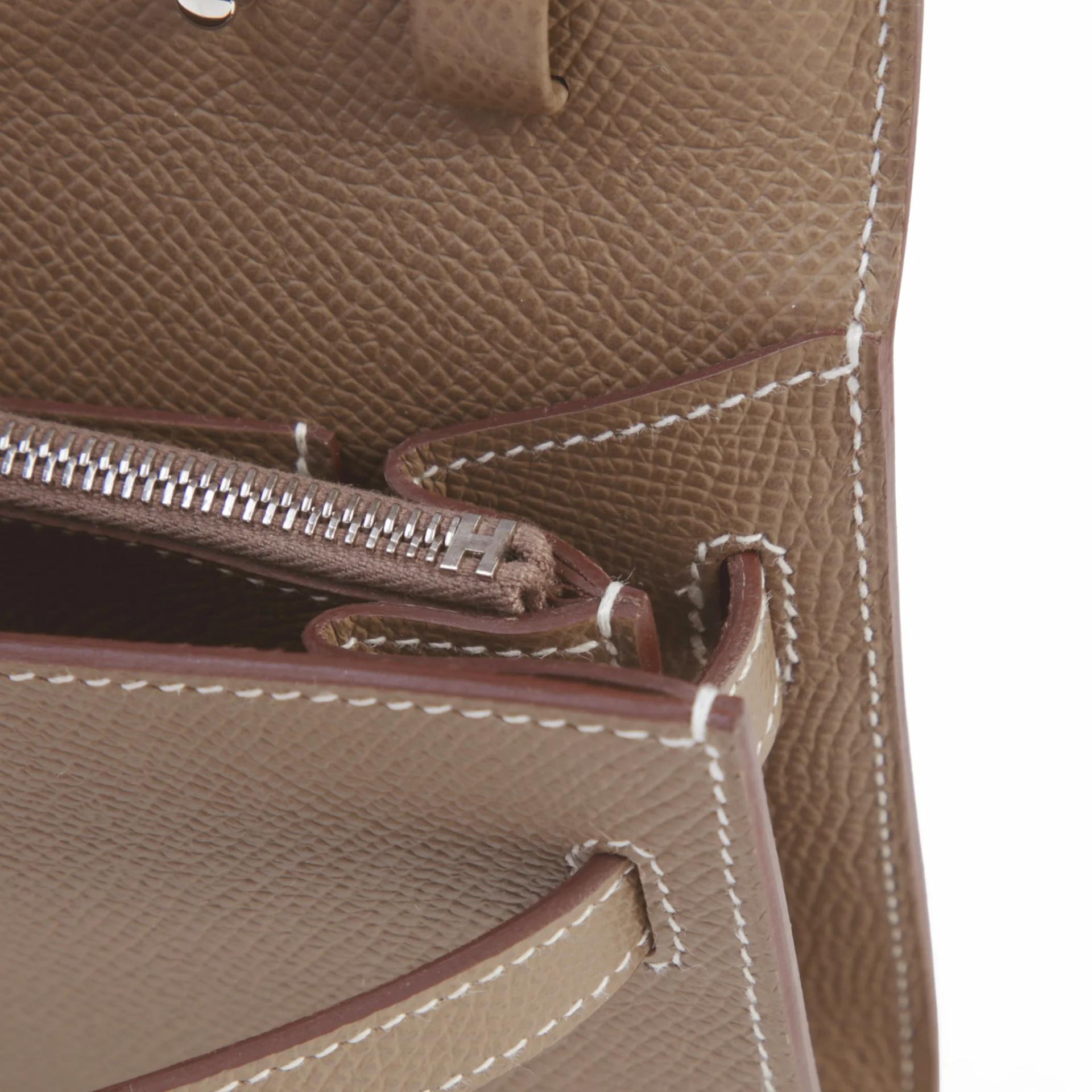 Brand New ( Rank N ) HERMÈS Kelly To Go Wallet Etoupe (18) Epsom Palladium hardware G (2026) - 11