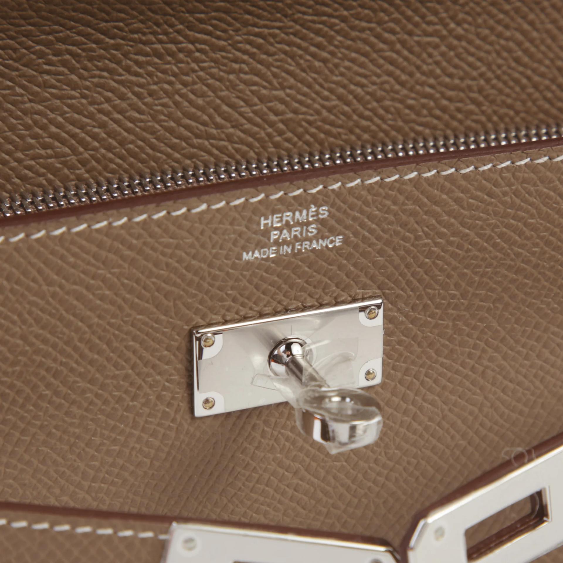 Brand New ( Rank N ) HERMÈS Kelly To Go Wallet Etoupe (18) Epsom Palladium hardware G (2026) - 8