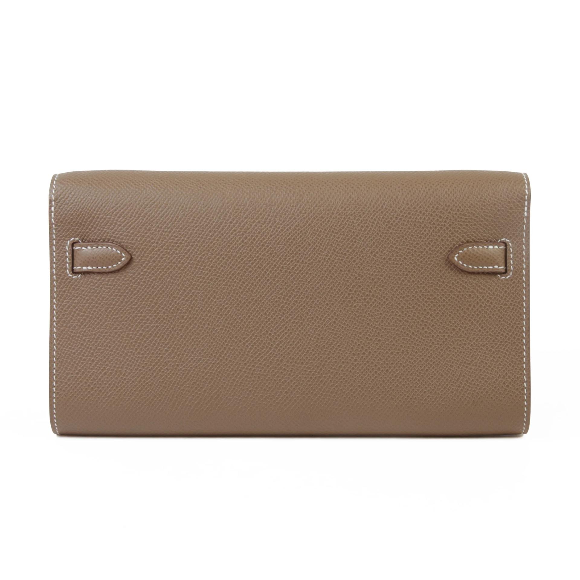 Brand New ( Rank N ) HERMÈS Kelly To Go Wallet Etoupe (18) Epsom Palladium hardware G (2026) - 2