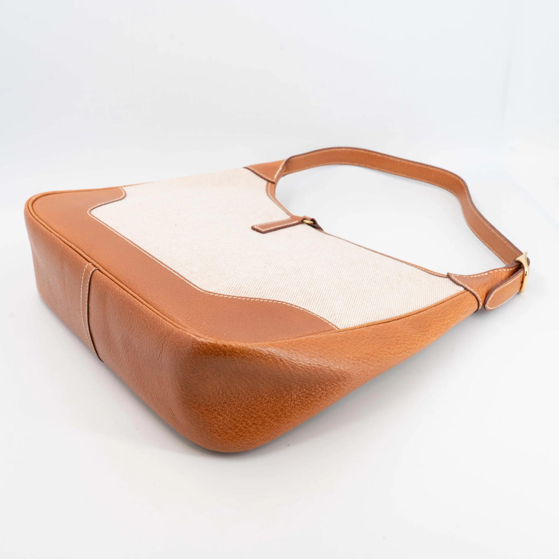 Very Good ( Rank A) HERMÈS Trim 31 Natural (27) Peau Porc Toile Camp canvas Gold hardware Circle Y (1995) - 10