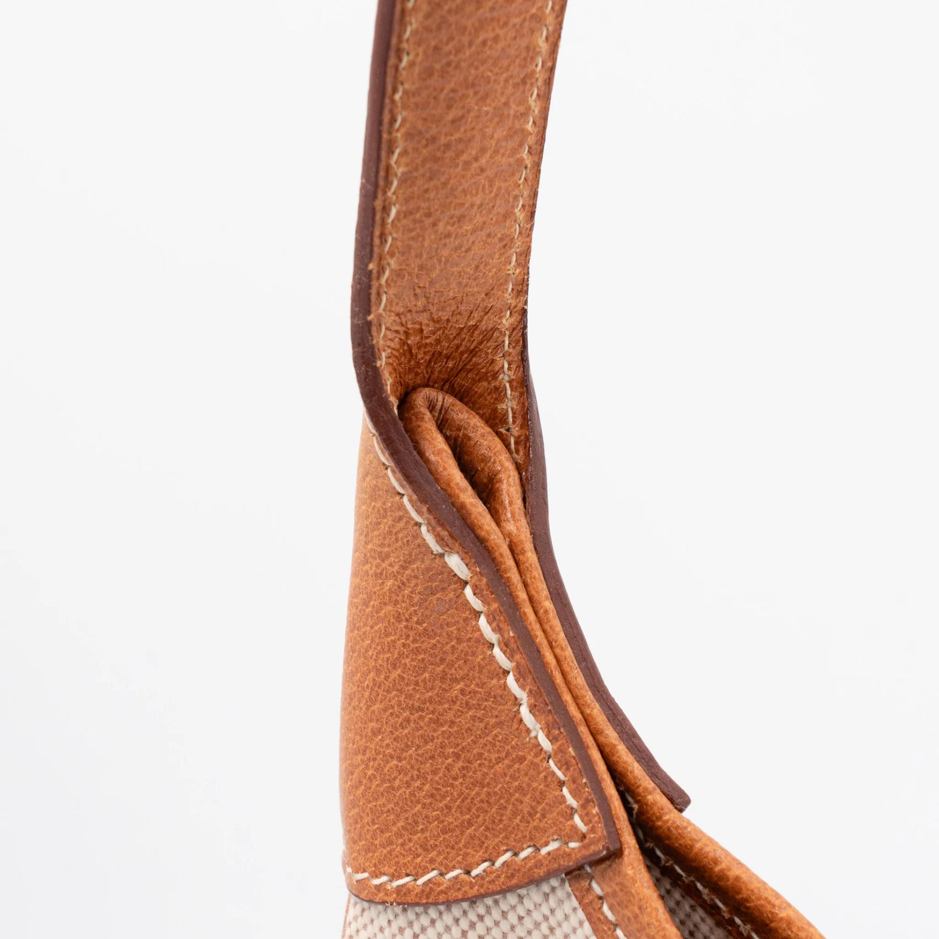 Very Good ( Rank A) HERMÈS Trim 31 Natural (27) Peau Porc Toile Camp canvas Gold hardware Circle Y (1995) - 36