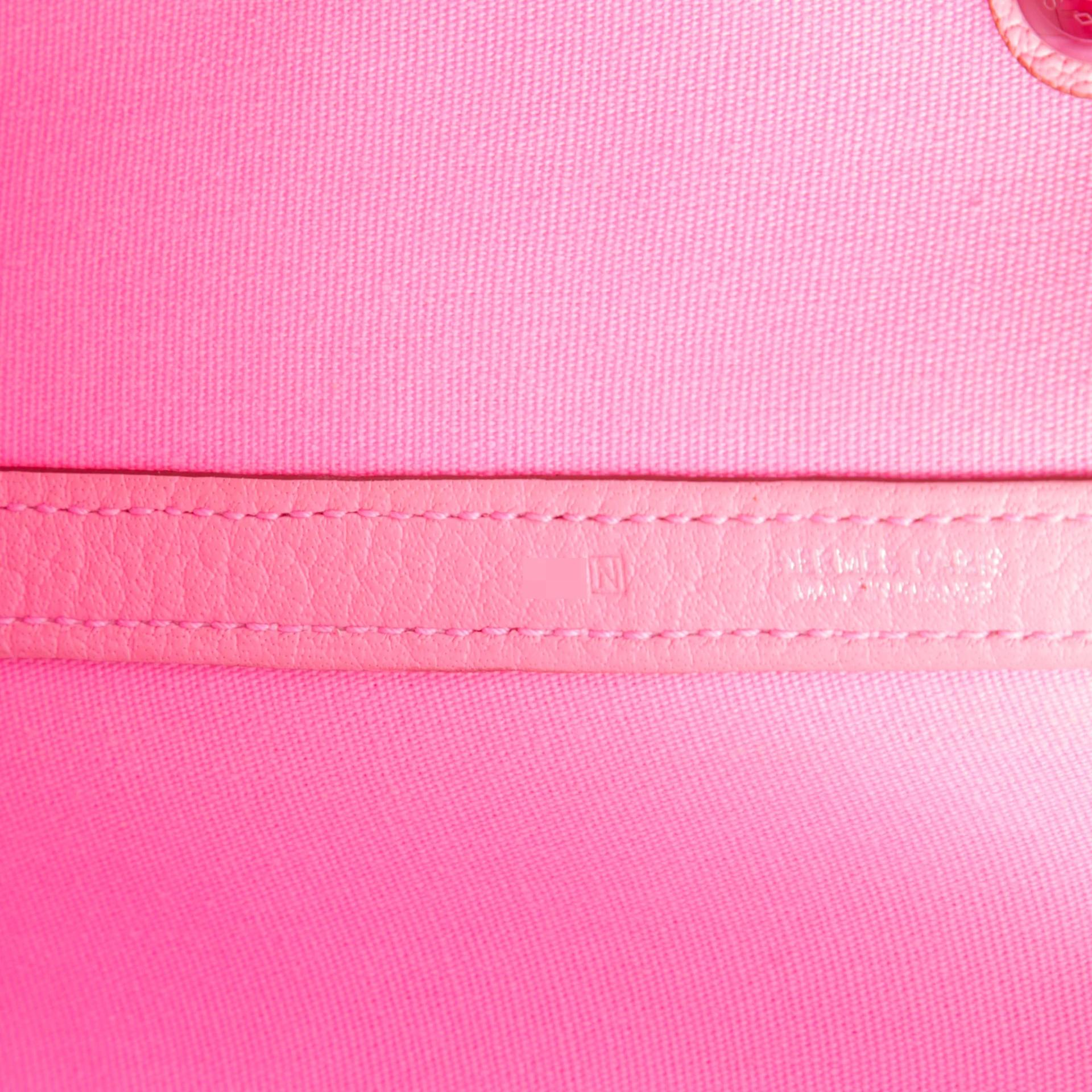 Good ( Rank AB) HERMÈS Garden Party PM Pink Negonda Canvas Palladium hardware Square N (2010) - 13