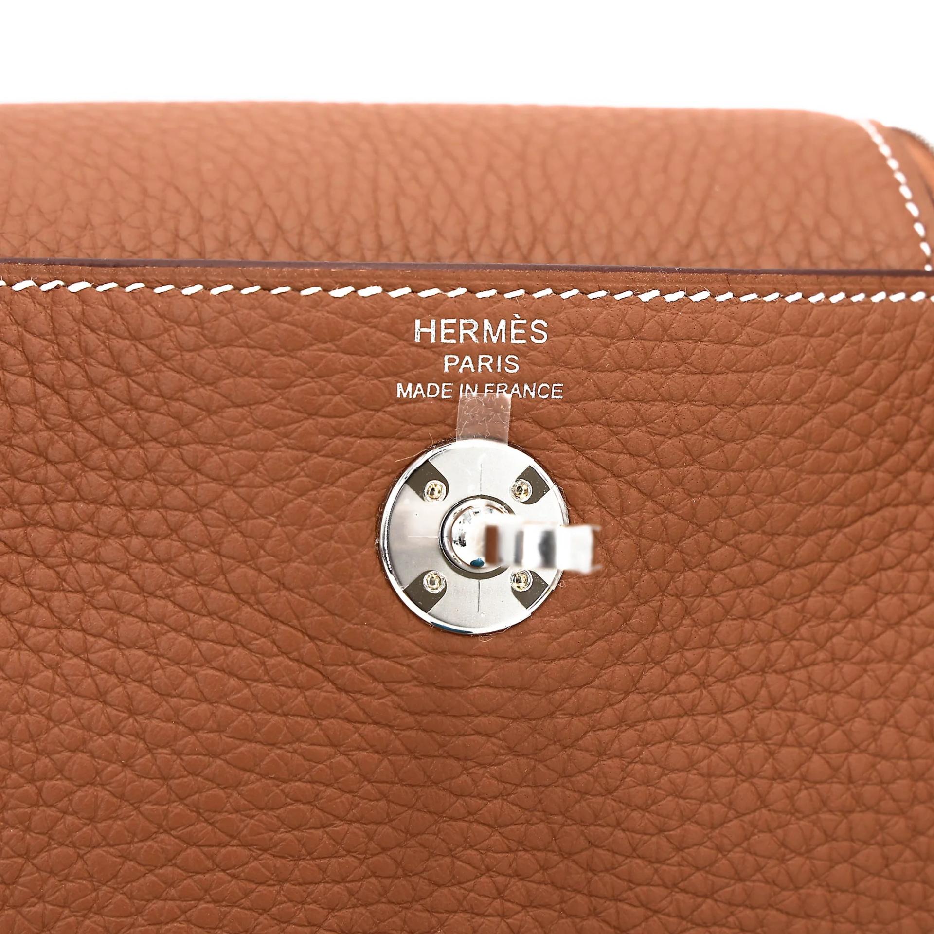 Brand New ( Rank N ) HERMÈS Mini Lindy II Gold (37) Clemence Palladium hardware K (2025) - 12