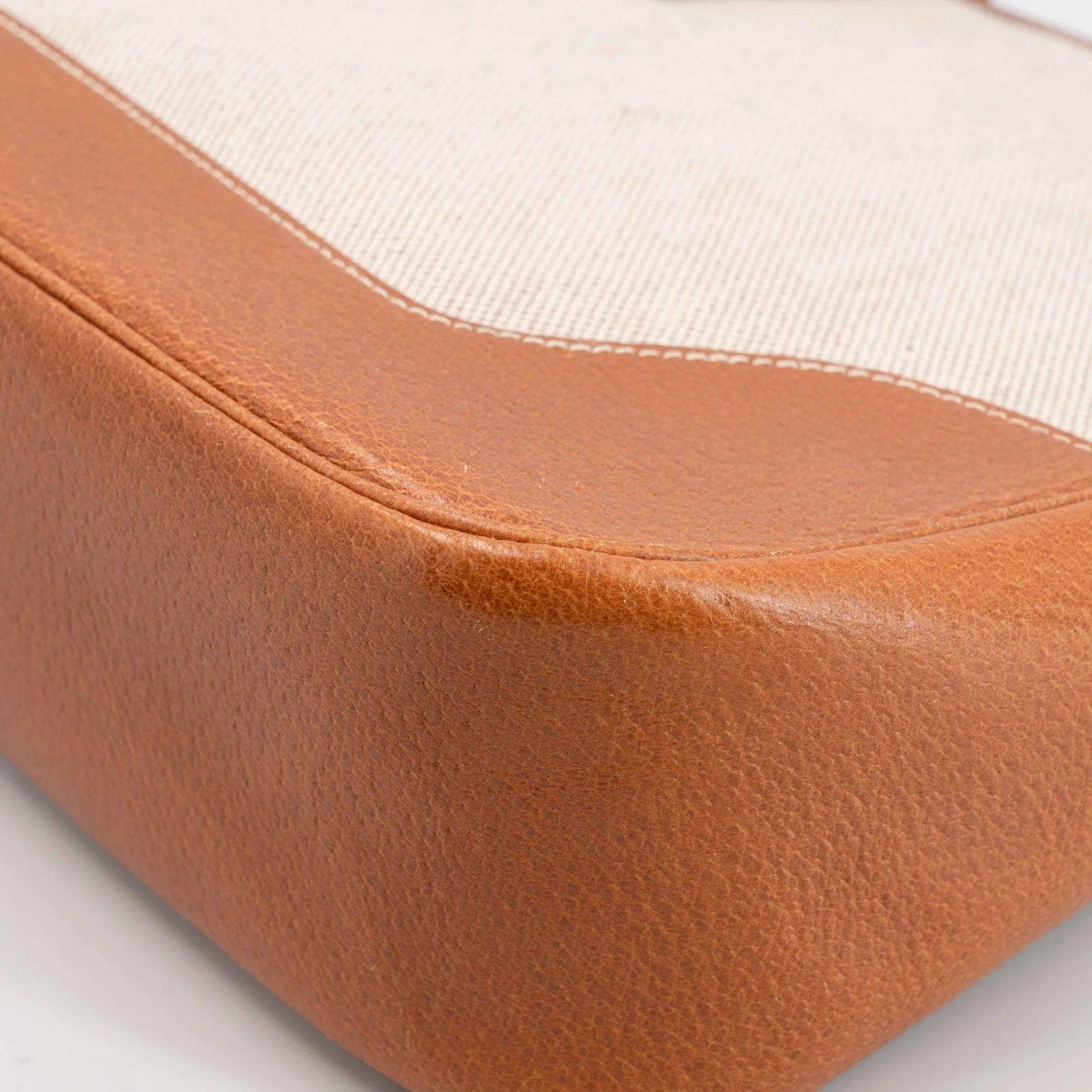 Very Good ( Rank A) HERMÈS Trim 31 Natural (27) Peau Porc Toile Camp canvas Gold hardware Circle Y (1995) - 14