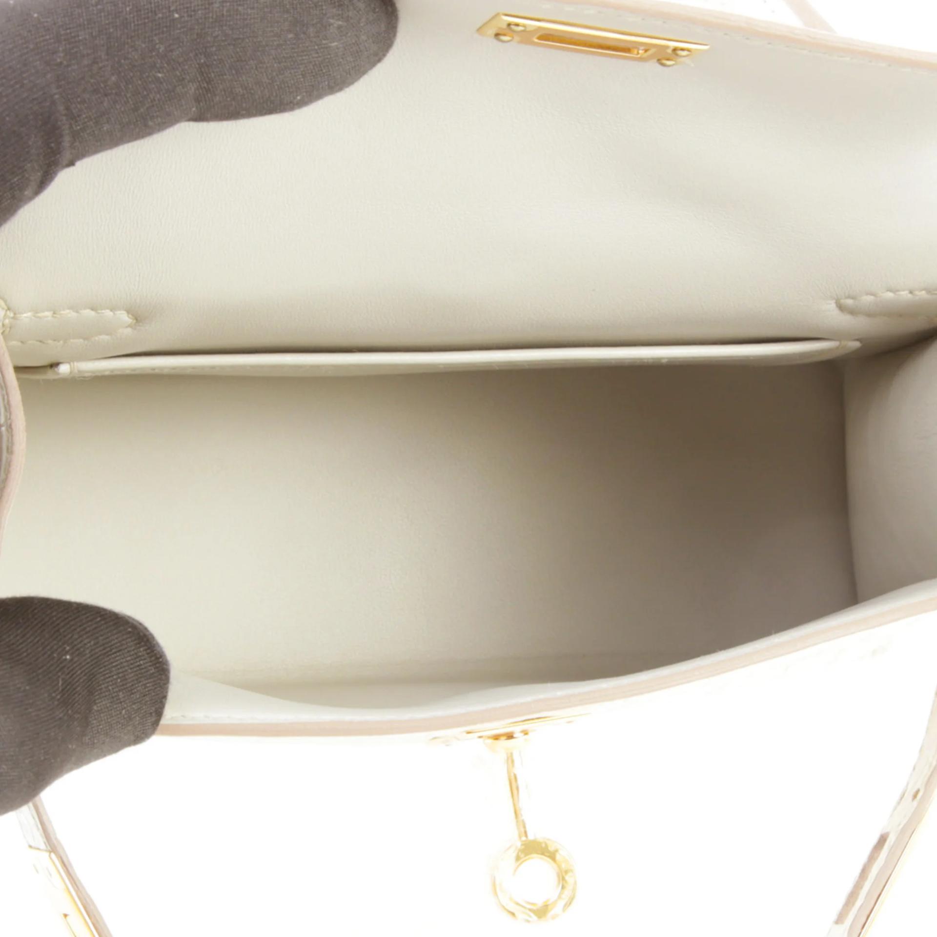 Unused ( Rank NS ) HERMÈS Mini Kelly II Beton (8L) Matte Alligator Gold hardware U (2022) - 10