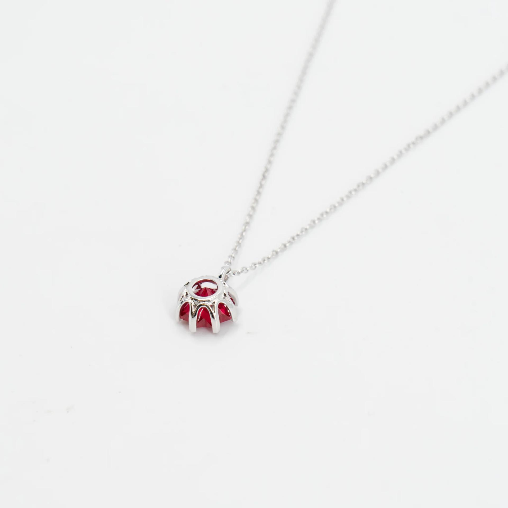 ランク N 新品 Mira THE MIRA ルビー ネックレス レッド K18ホワイトゴールド - 6
