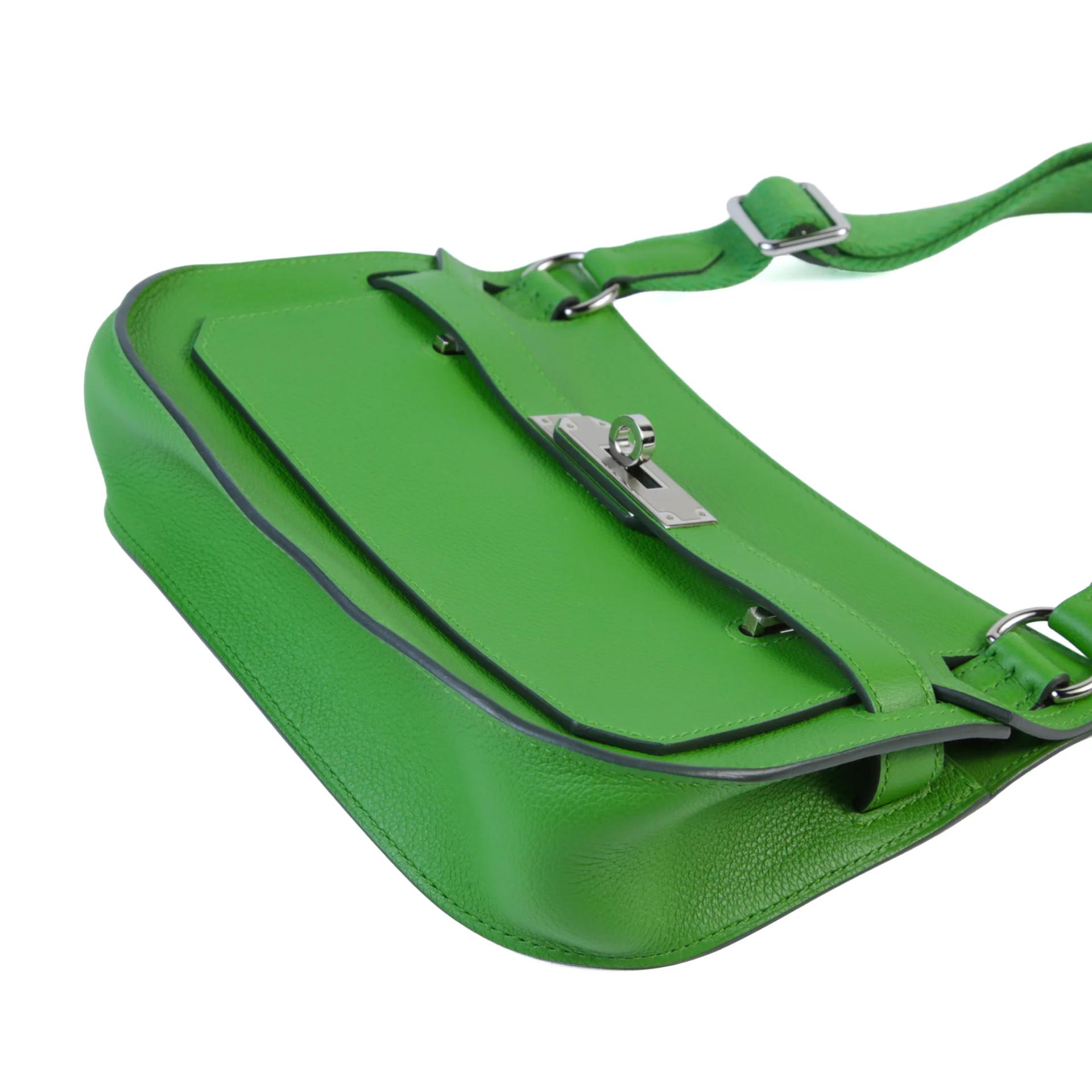 Unused ( Rank NS ) HERMÈS Jypsiere Mini Vert Yucca (A8) Evercolor Palladium hardware W (2024) - 4