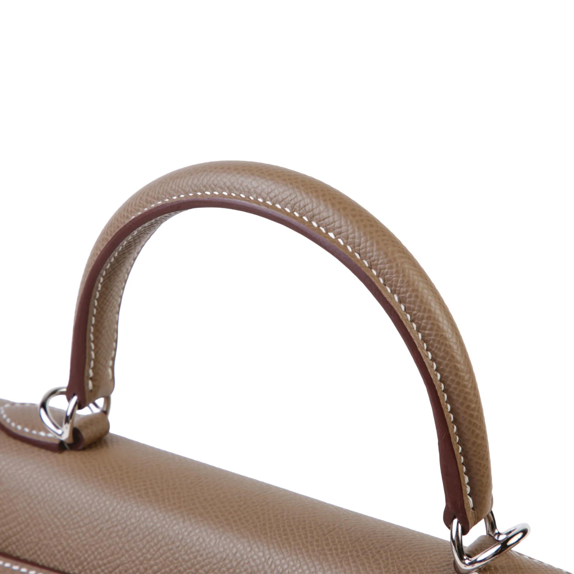 Brand New ( Rank N ) HERMÈS Kelly 25 Sellier Etoupe (18) Epsom Palladium hardware K (2025) - 3