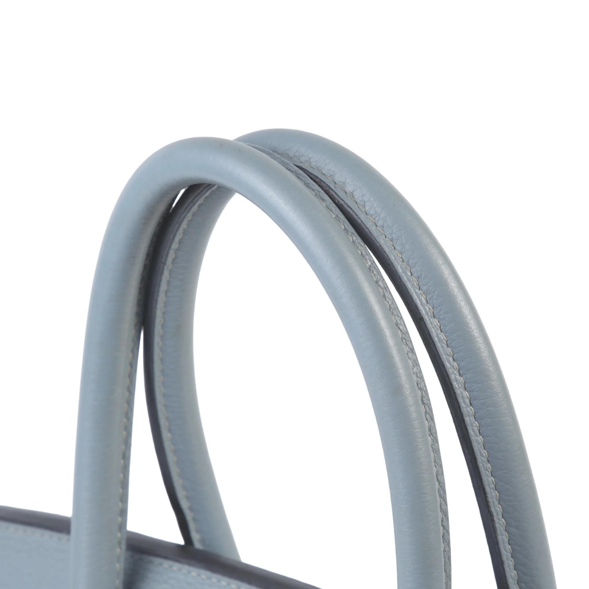 Very Good ( Rank A) HERMÈS Birkin 30 Bleu Lin (J7) Togo Palladium hardware Square N (2010) - 3