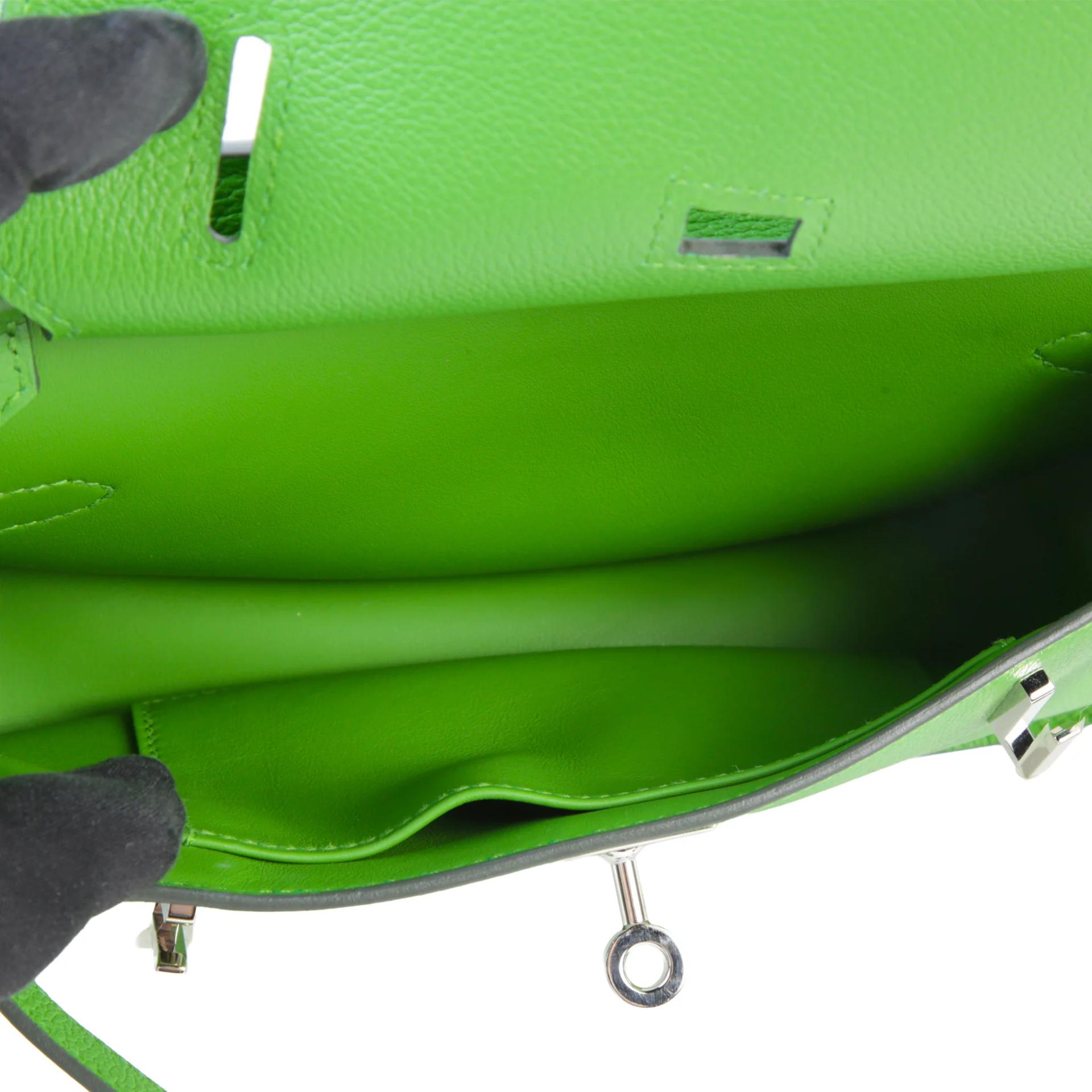 Unused ( Rank NS ) HERMÈS Jypsiere Mini Vert Yucca (A8) Evercolor Palladium hardware W (2024) - 12