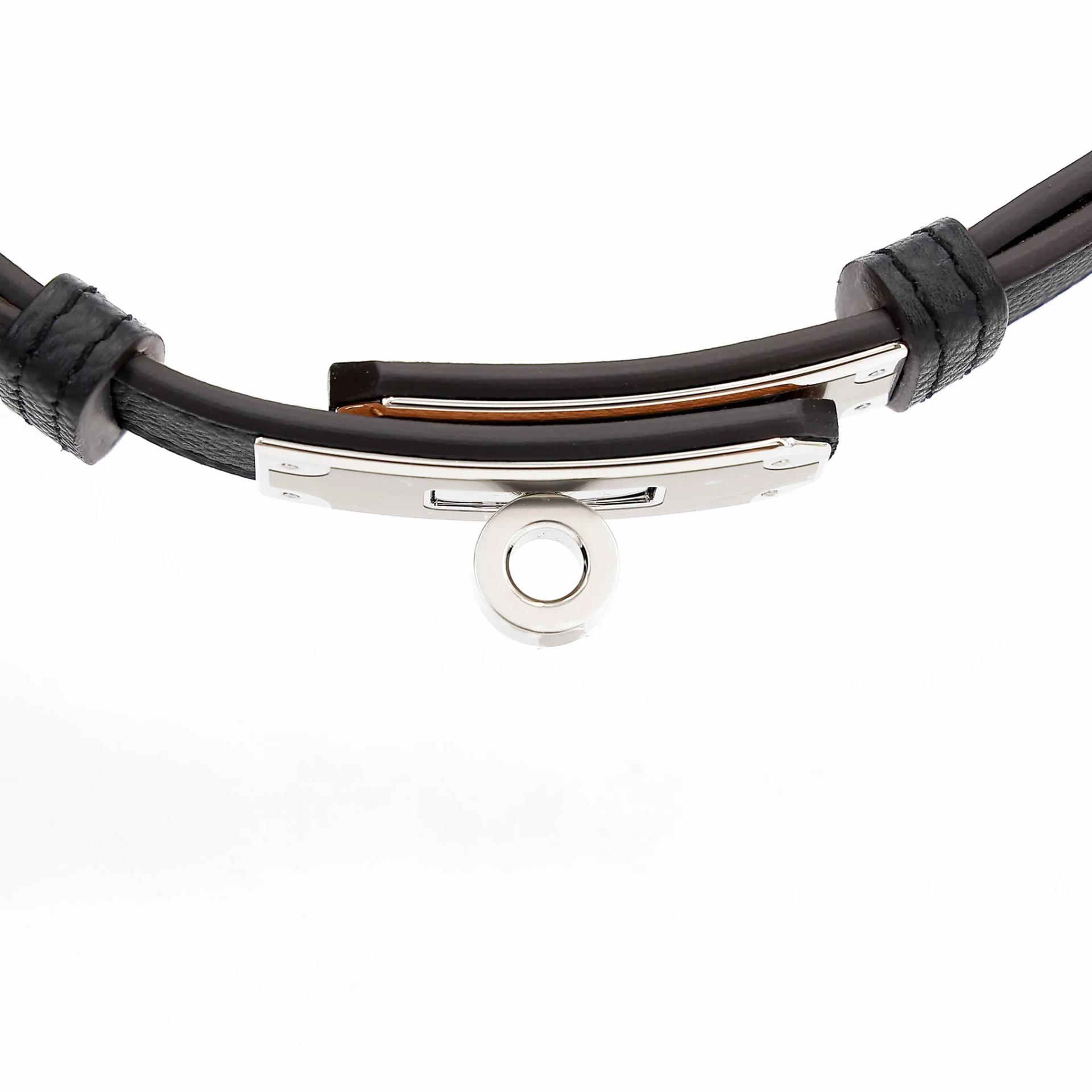 Brand New ( Rank N ) HERMÈS Kelly belt Noir (89) Epsom Palladium hardware G (2026) - 6