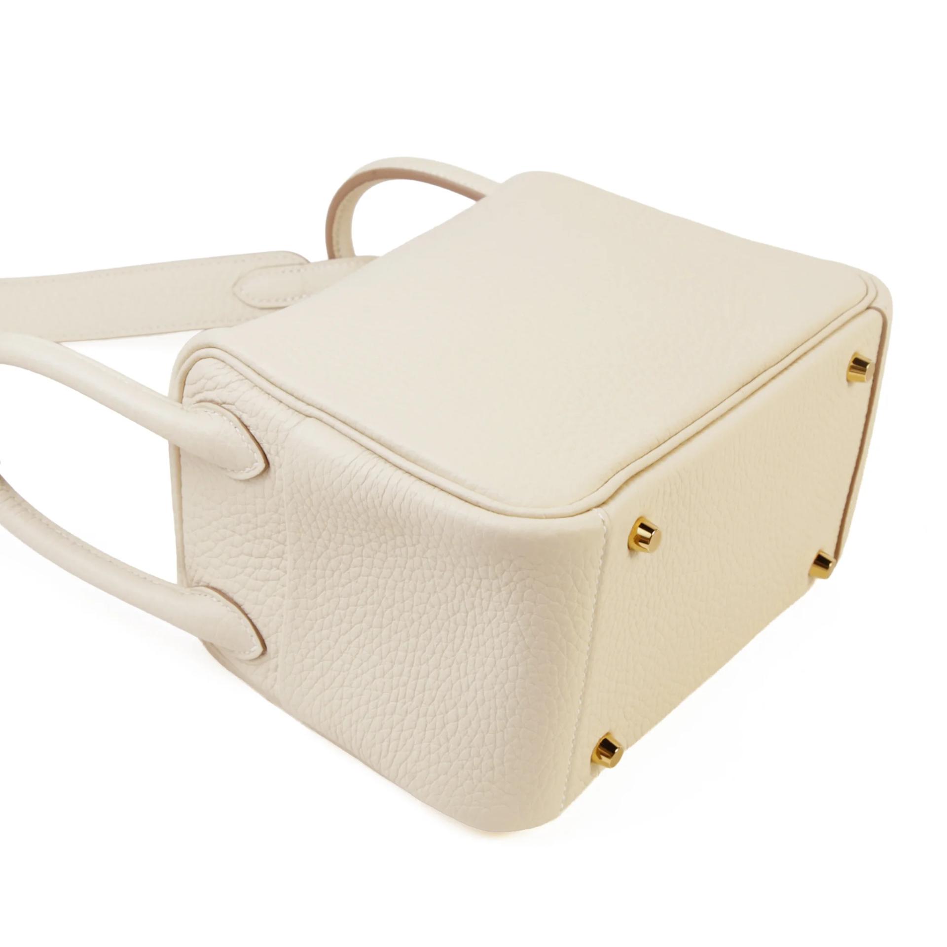 Brand New ( Rank N ) HERMÈS Mini Lindy II Craie (10) Clemence Gold hardware G (2026) - 6