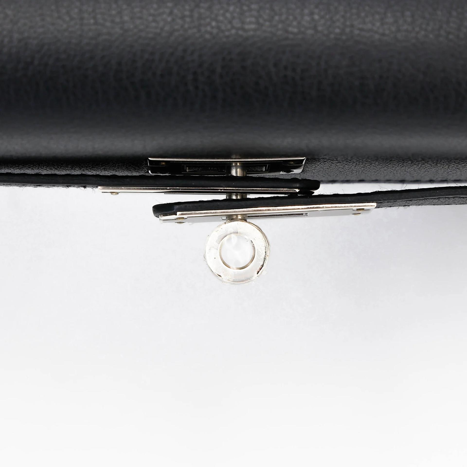 SA超美品 HERMÈS 愛馬仕 Kelly Elan 89 黑色 Noir (Black) Chamkila皮 銀扣 W刻 2024年 - 13