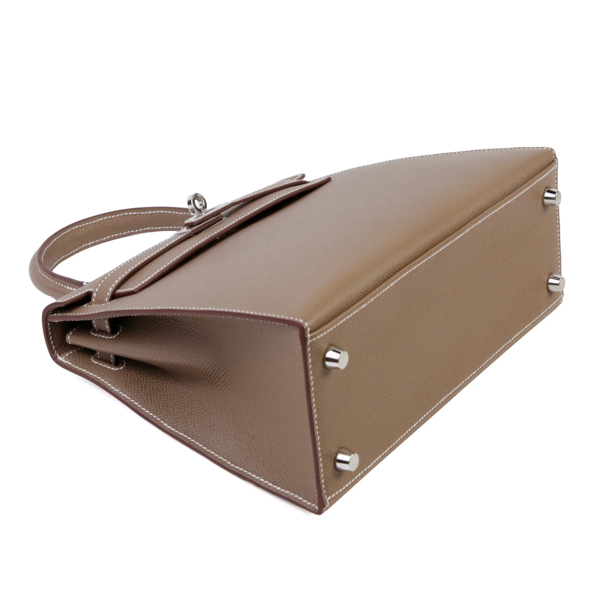 Brand New ( Rank N ) HERMÈS Kelly 25 Sellier Etoupe (18) Epsom Palladium hardware K (2025) - 4