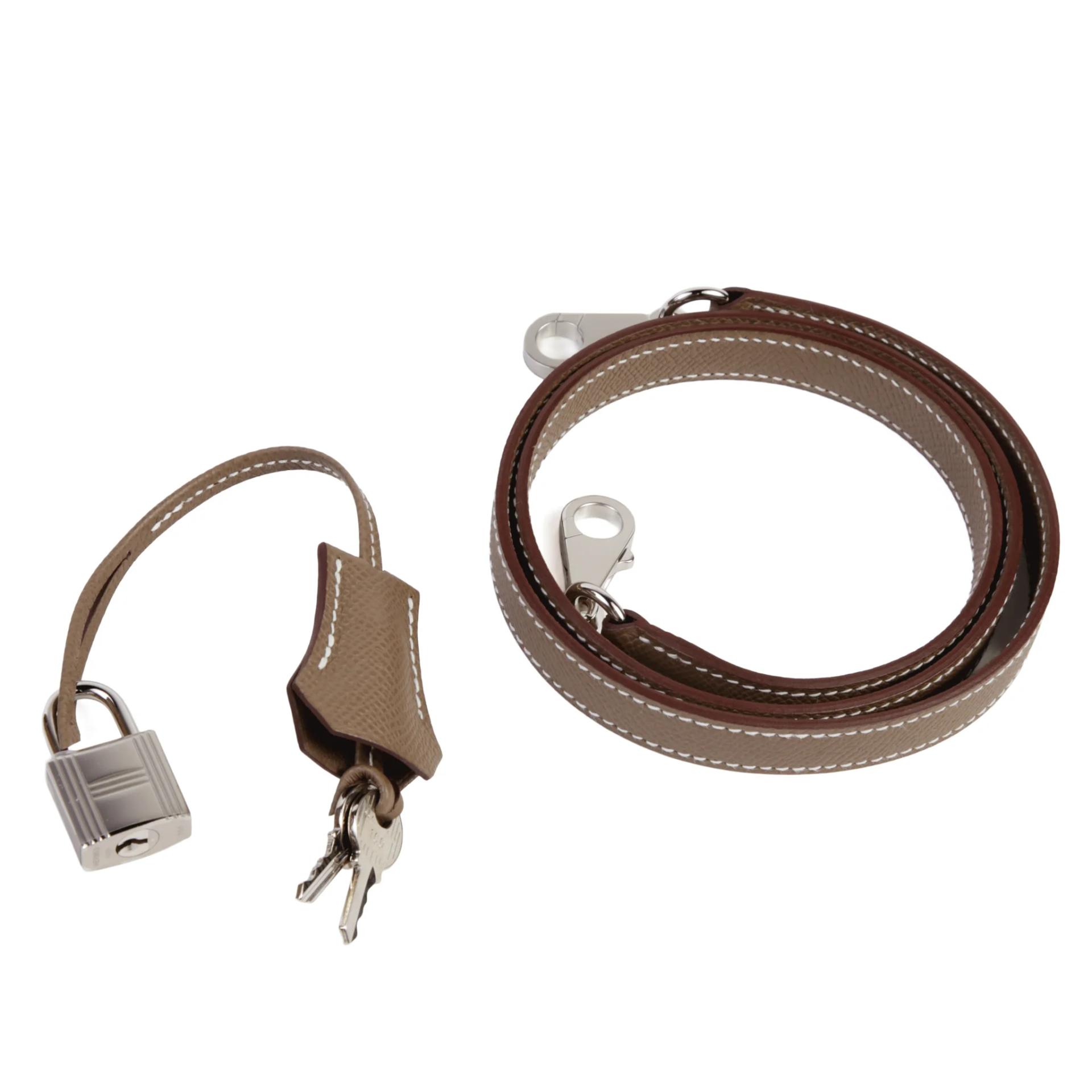 Brand New ( Rank N ) HERMÈS Kelly 25 Sellier Etoupe (18) Epsom Palladium hardware K (2025) - 14