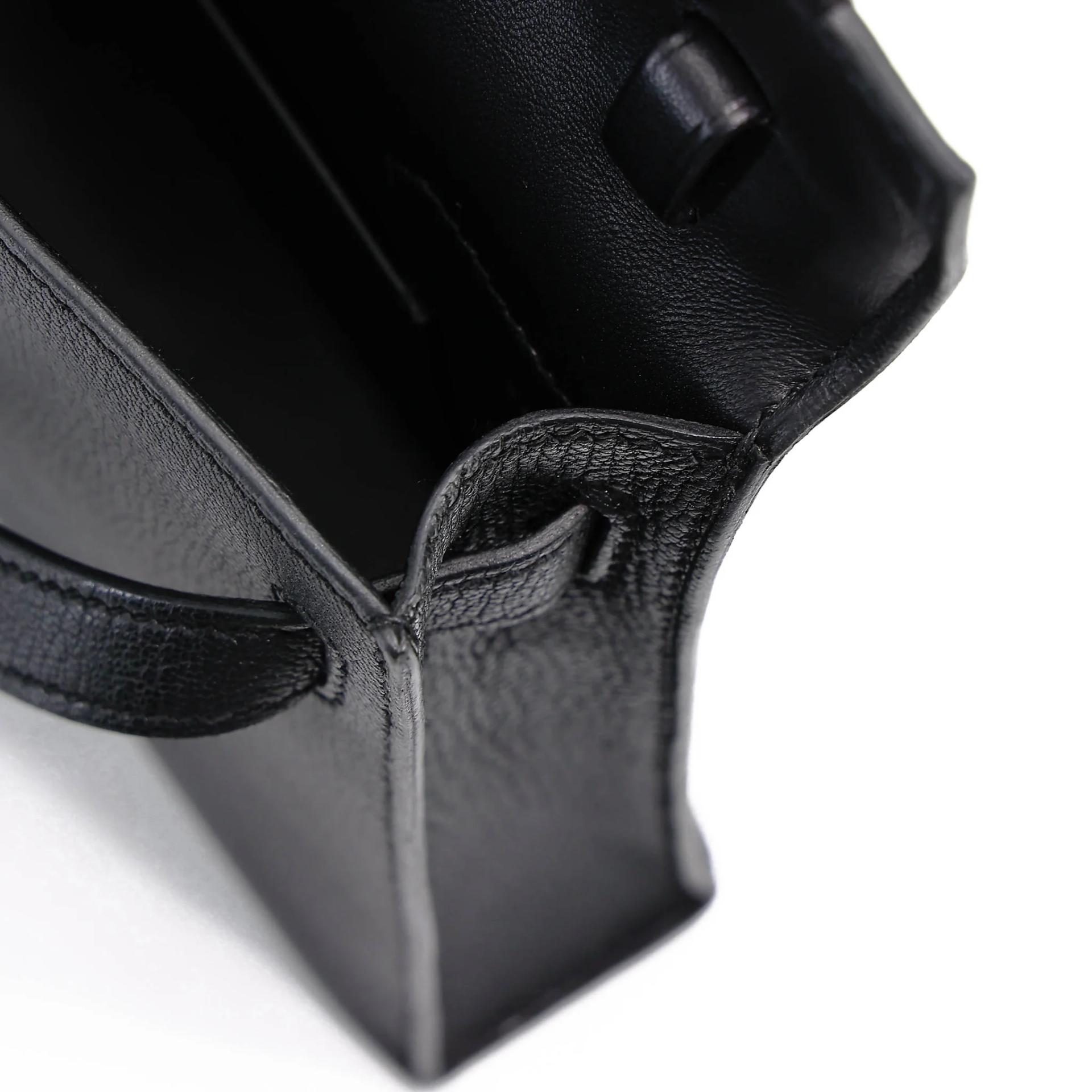 SA超美品 HERMÈS 愛馬仕 Kelly Elan 89 黑色 Noir (Black) Chamkila皮 銀扣 W刻 2024年 - 18