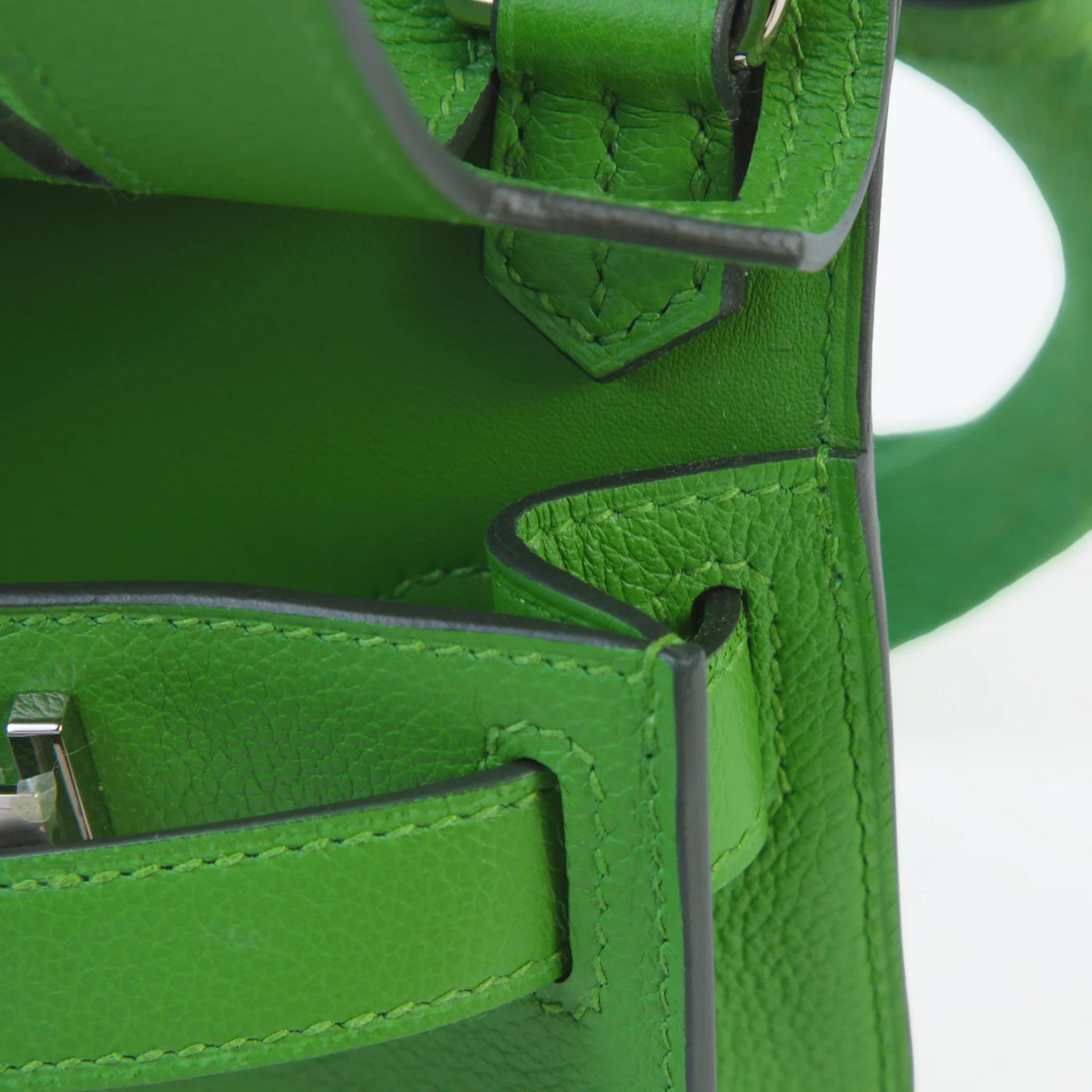 Unused ( Rank NS ) HERMÈS Jypsiere Mini Vert Yucca (A8) Evercolor Palladium hardware W (2024) - 10