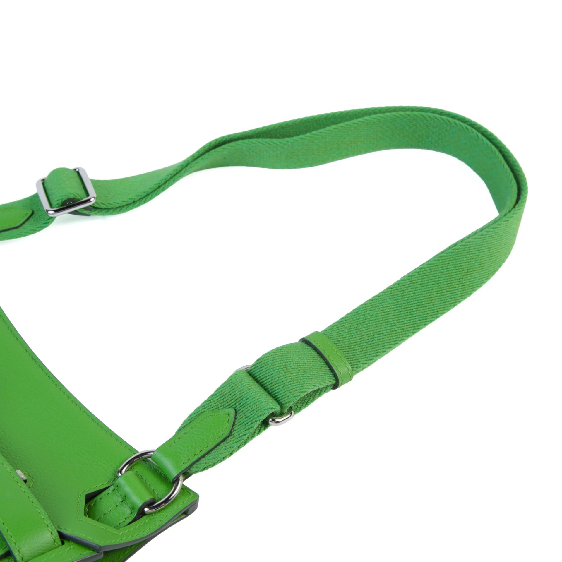 Unused ( Rank NS ) HERMÈS Jypsiere Mini Vert Yucca (A8) Evercolor Palladium hardware W (2024) - 3