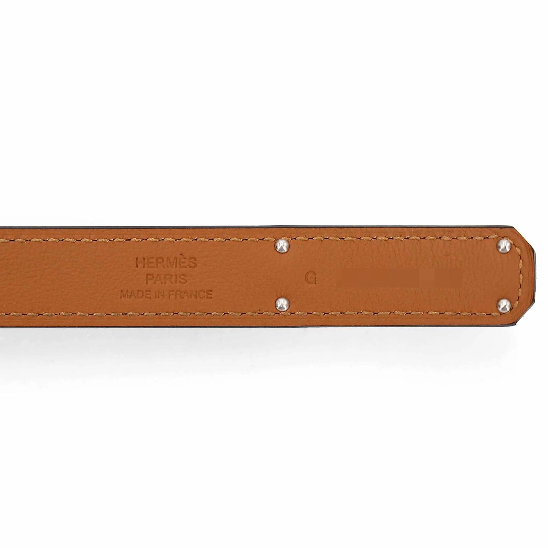 Brand New ( Rank N ) HERMÈS Kelly belt Noir (89) Epsom Palladium hardware G (2026) - 8